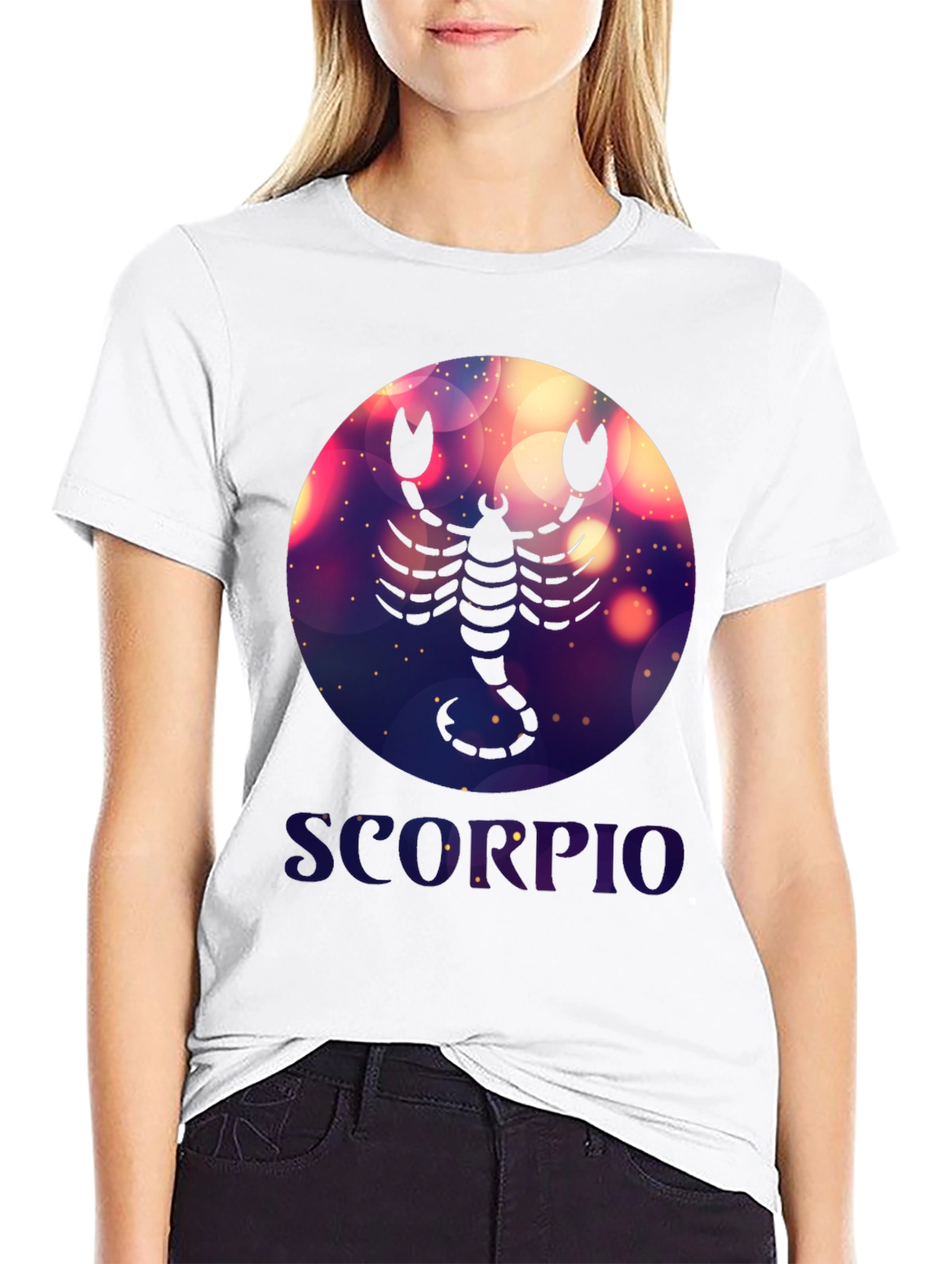 Black Scorpio Zodiac Graphic T-Shirt - Black Cotton Blend view 9