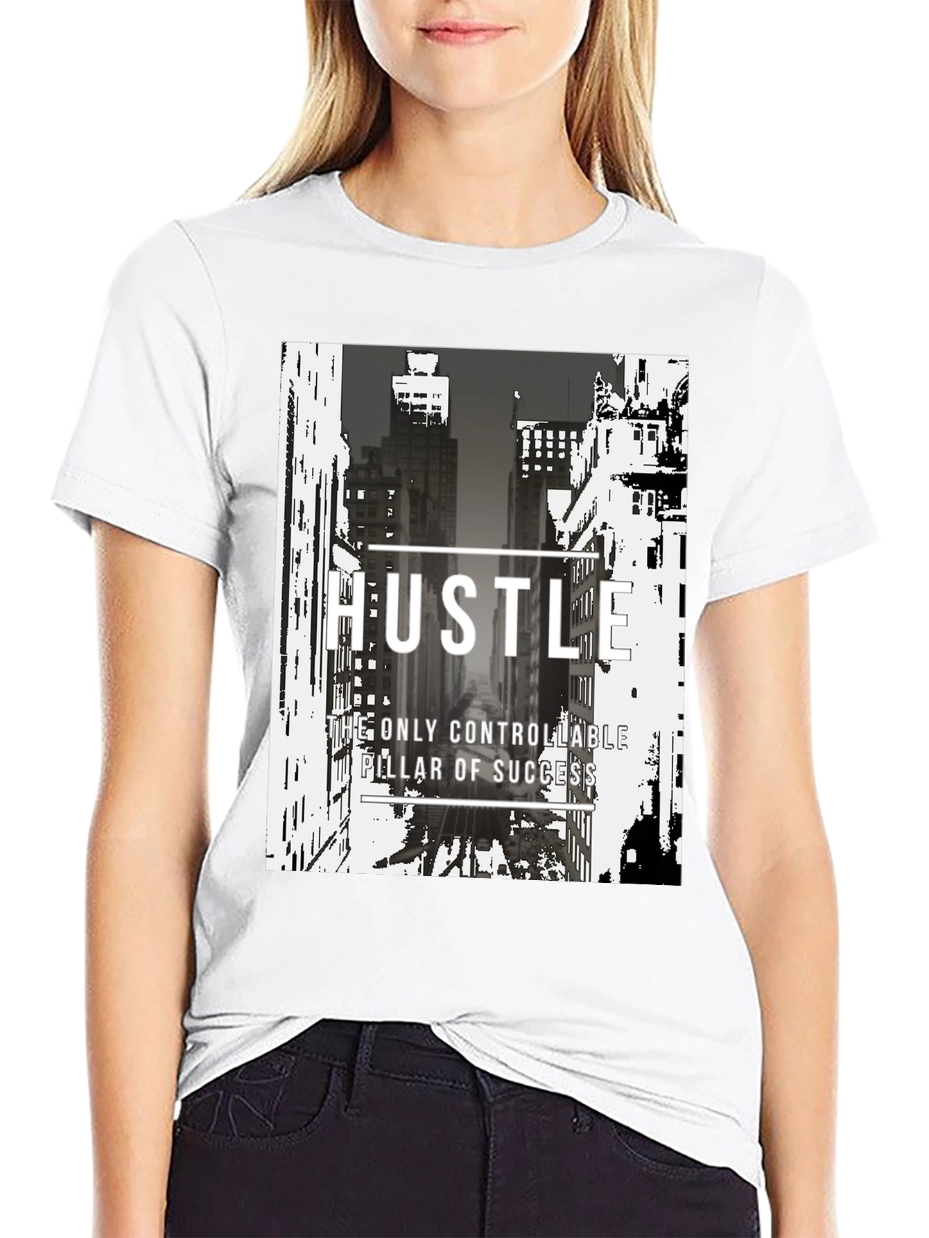 Black Hustle Graphic T-Shirt - Motivational Streetwear view 9