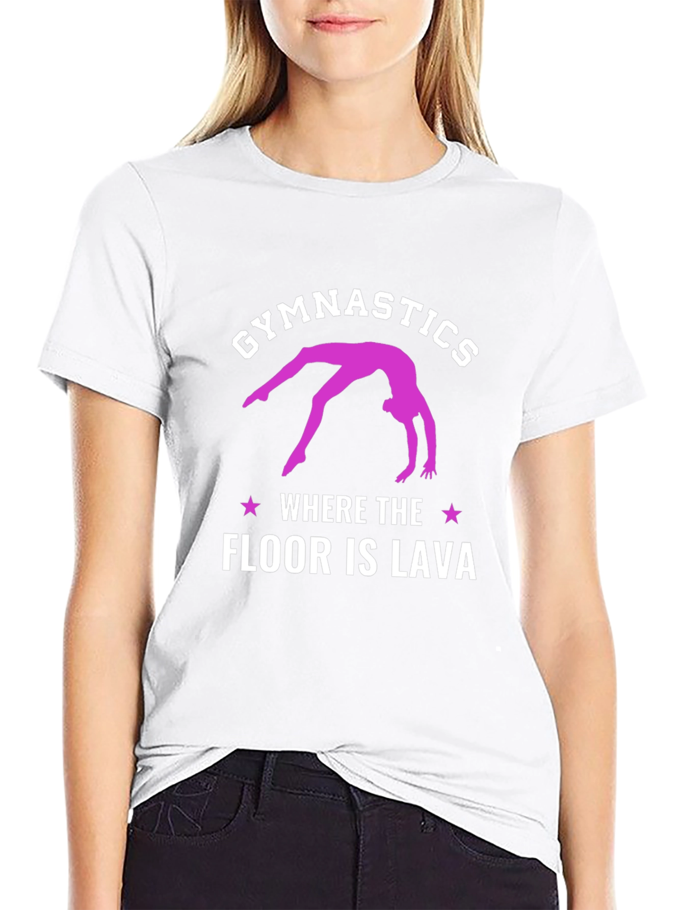 Black Gymnastics Where The Floor Is Lava Black T-Shirt view 9