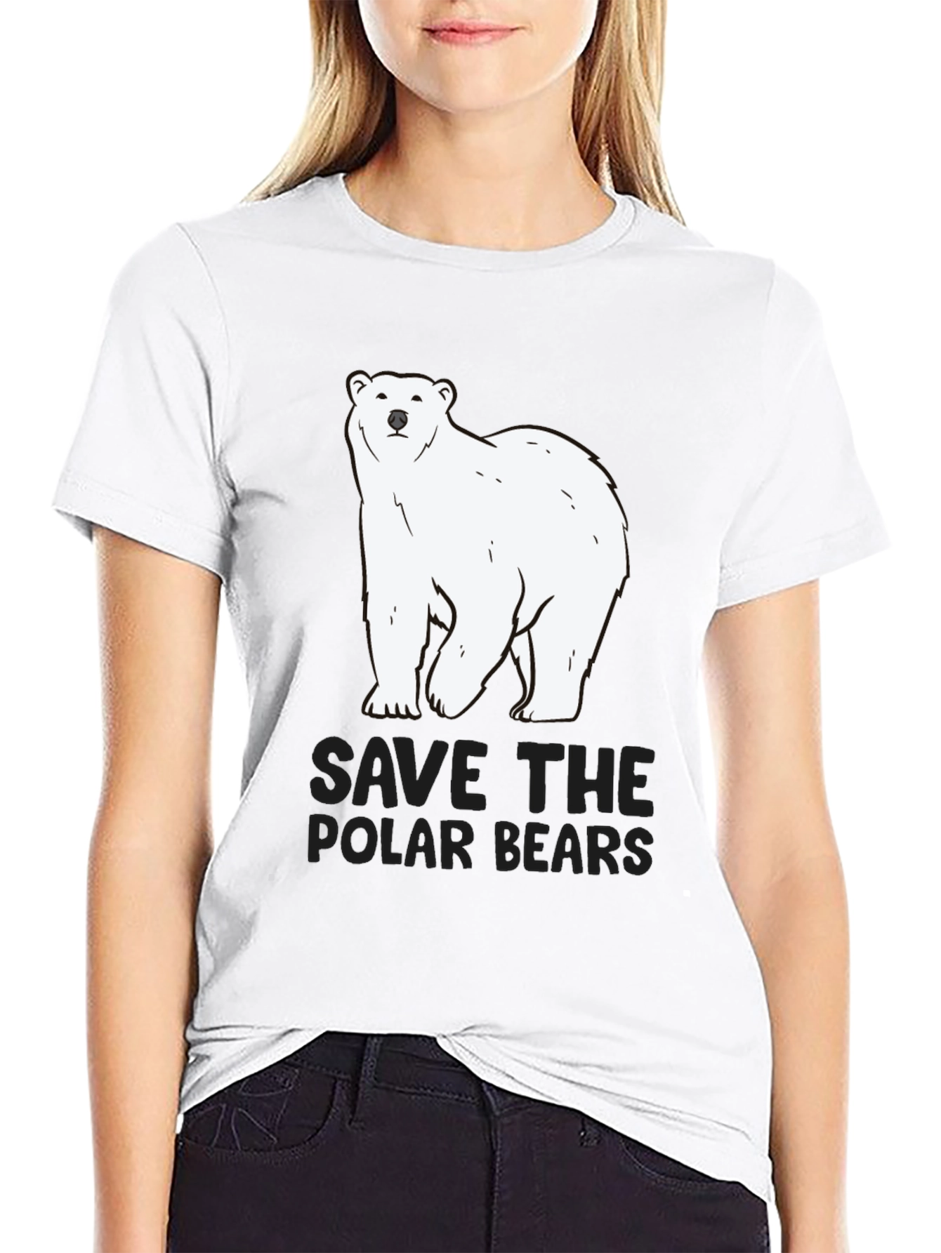 Black Save the Polar Bears Black Tee view 9
