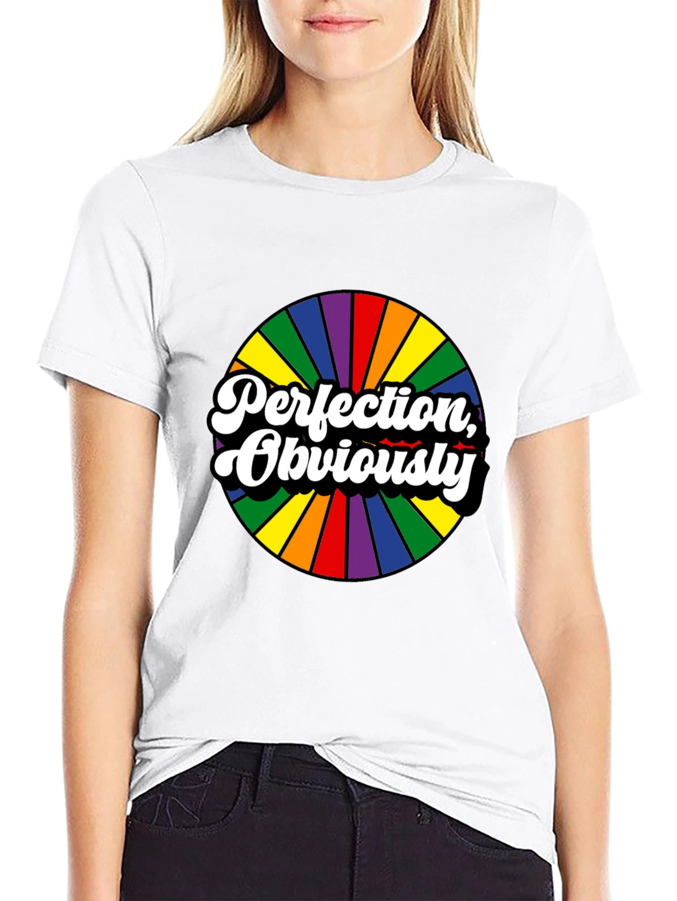 Black Perfection, Obviously Rainbow Circle Black Tee view 9