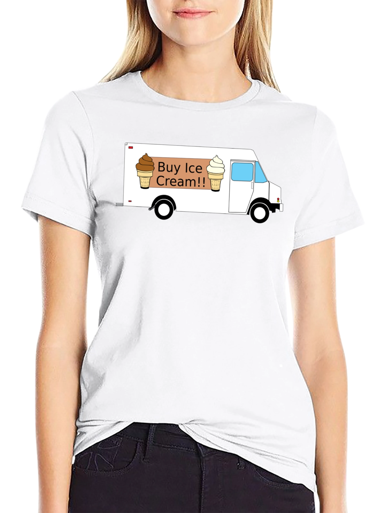Black Buy Ice Cream T-Shirt - Novelty Tee for Ice Cream Lovers view 9