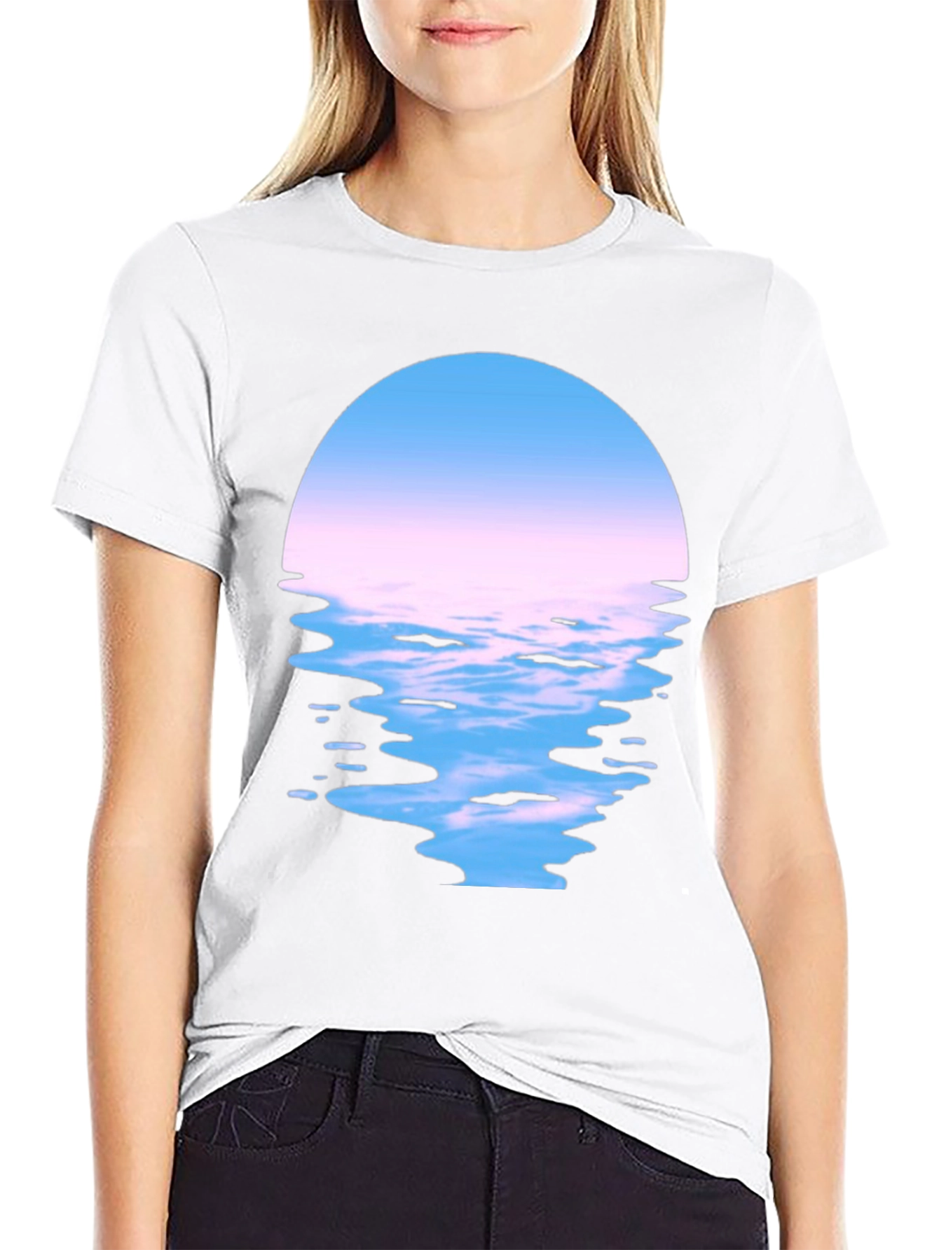 Black Sunset Reflection Graphic Tee - Soft Cotton view 9