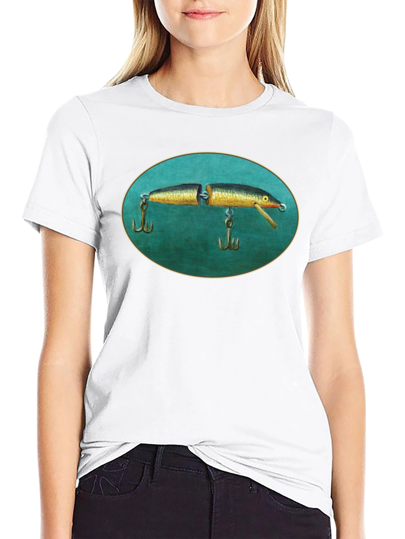 Black Vintage Fishing Lure Tee - Unique Graphic T-Shirt view 9