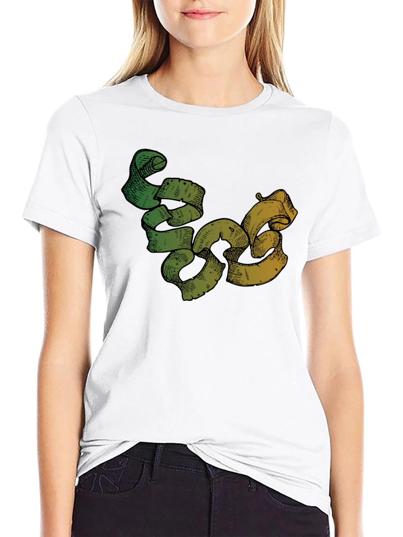 Black Retro Ribbon Graphic T-Shirt - Vintage Style Tee view 9