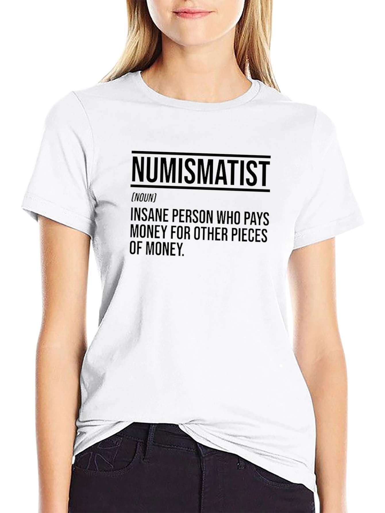 Black Numismatist Definition T-Shirt - Coin Collector Gift view 9