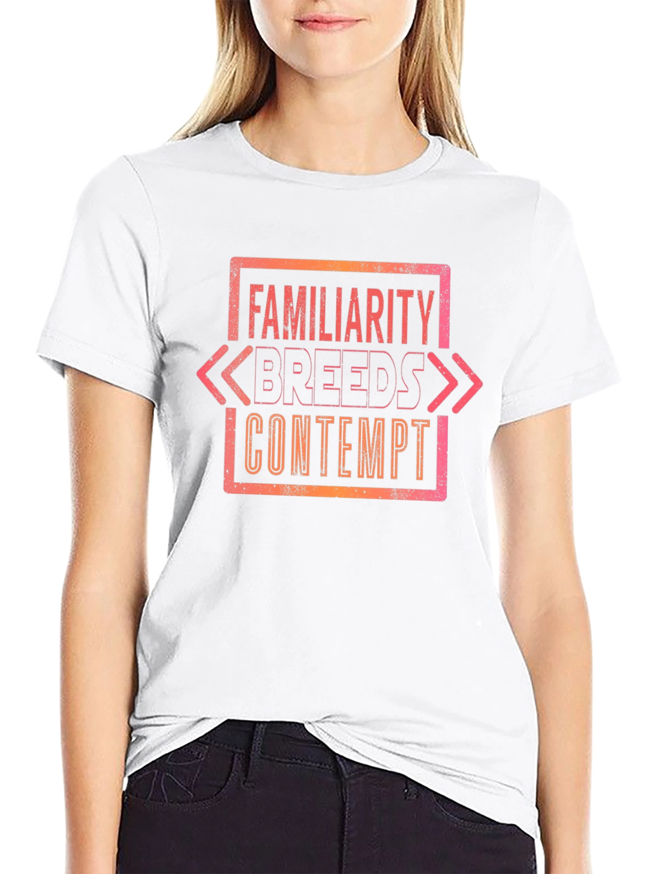 Black Familiarity Breeds Contempt Graphic Tee view 9