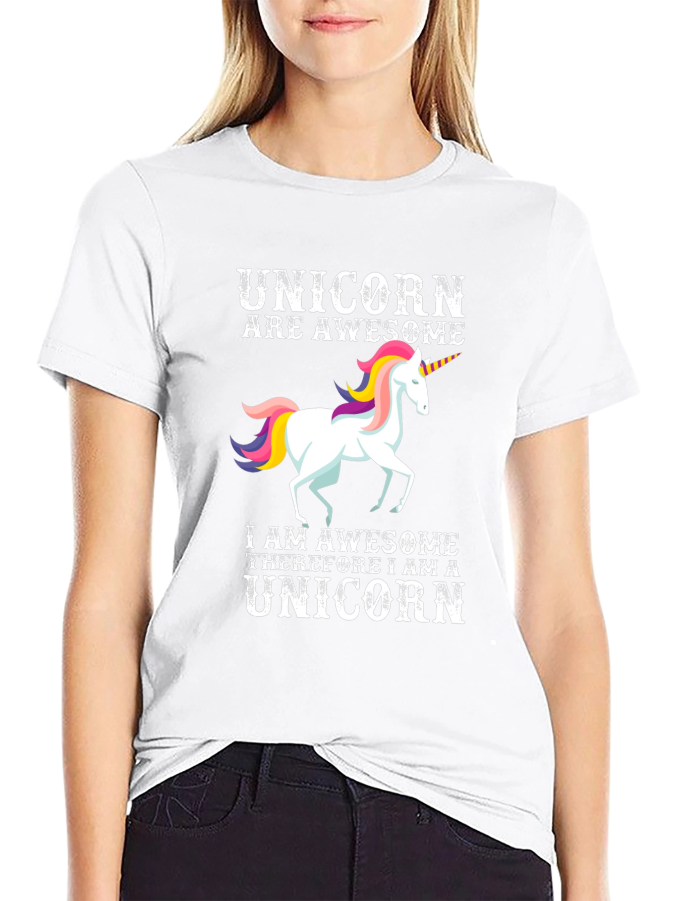 Black Awesome Unicorn Graphic T-Shirt view 9