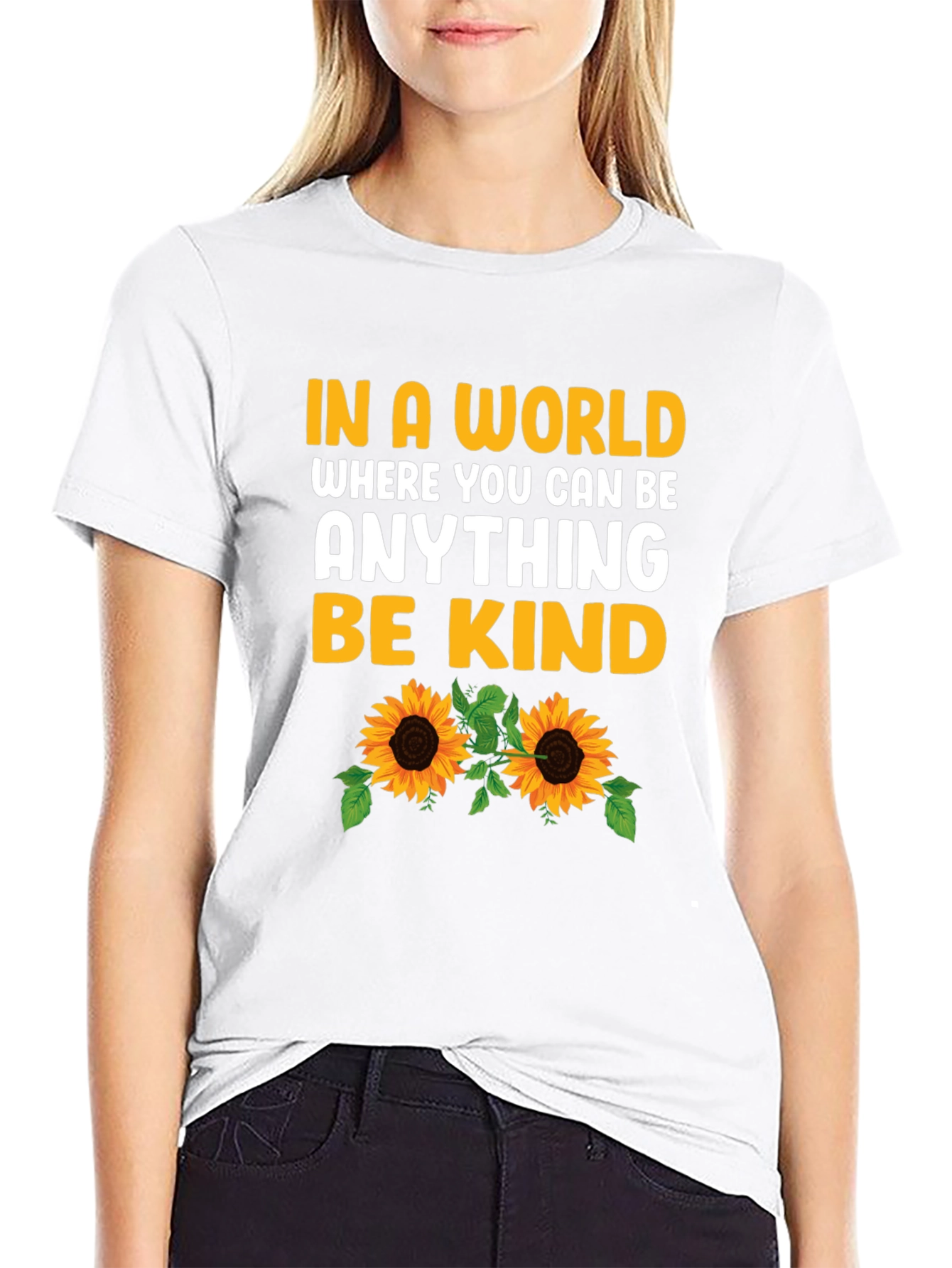 Black Be Kind Sunflower Graphic Tee view 9