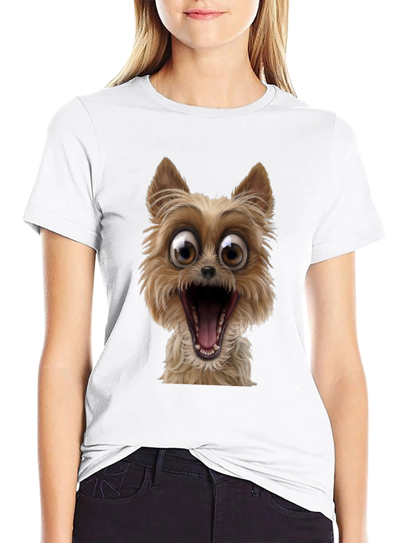 Black Dog Cartoon Graphic Black T-Shirt view 9