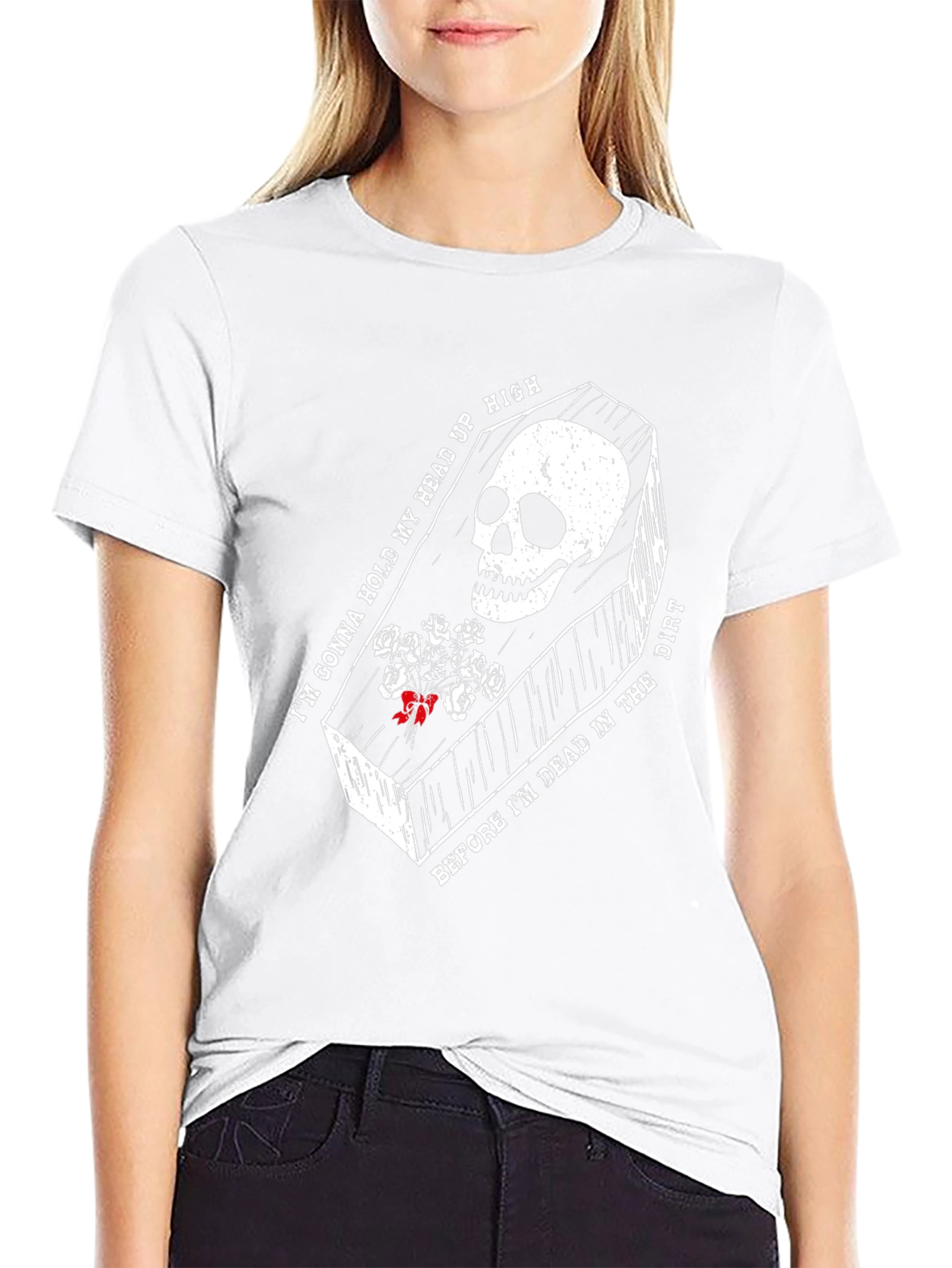 Black Skull Coffin Graphic Tee - Hold My Head Up High view 9