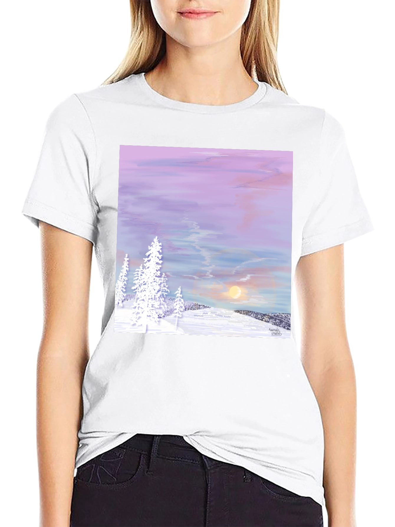 Black Winter Sunset Graphic Tee view 9