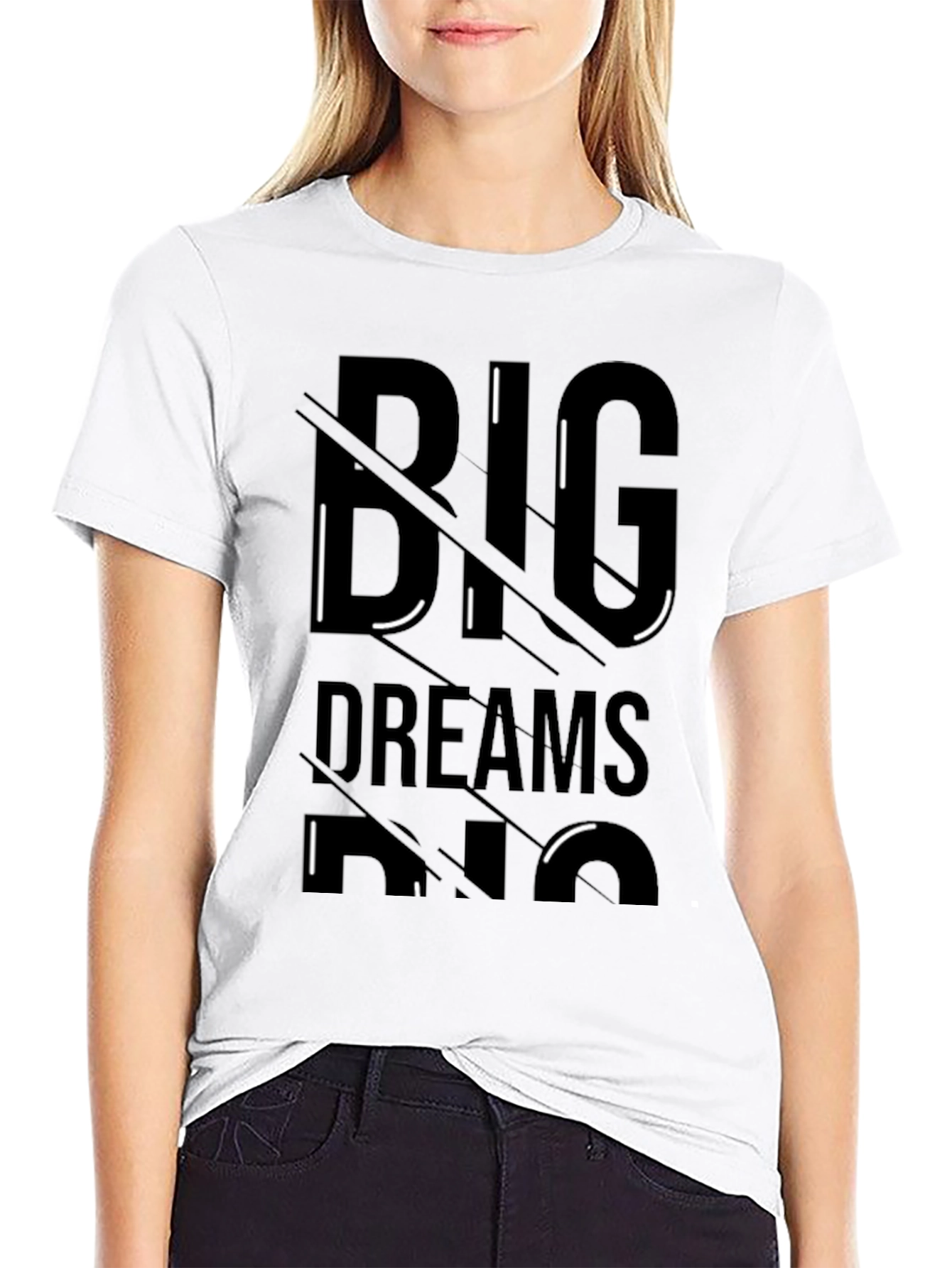 Black Big Dreams Black Graphic Tee view 9