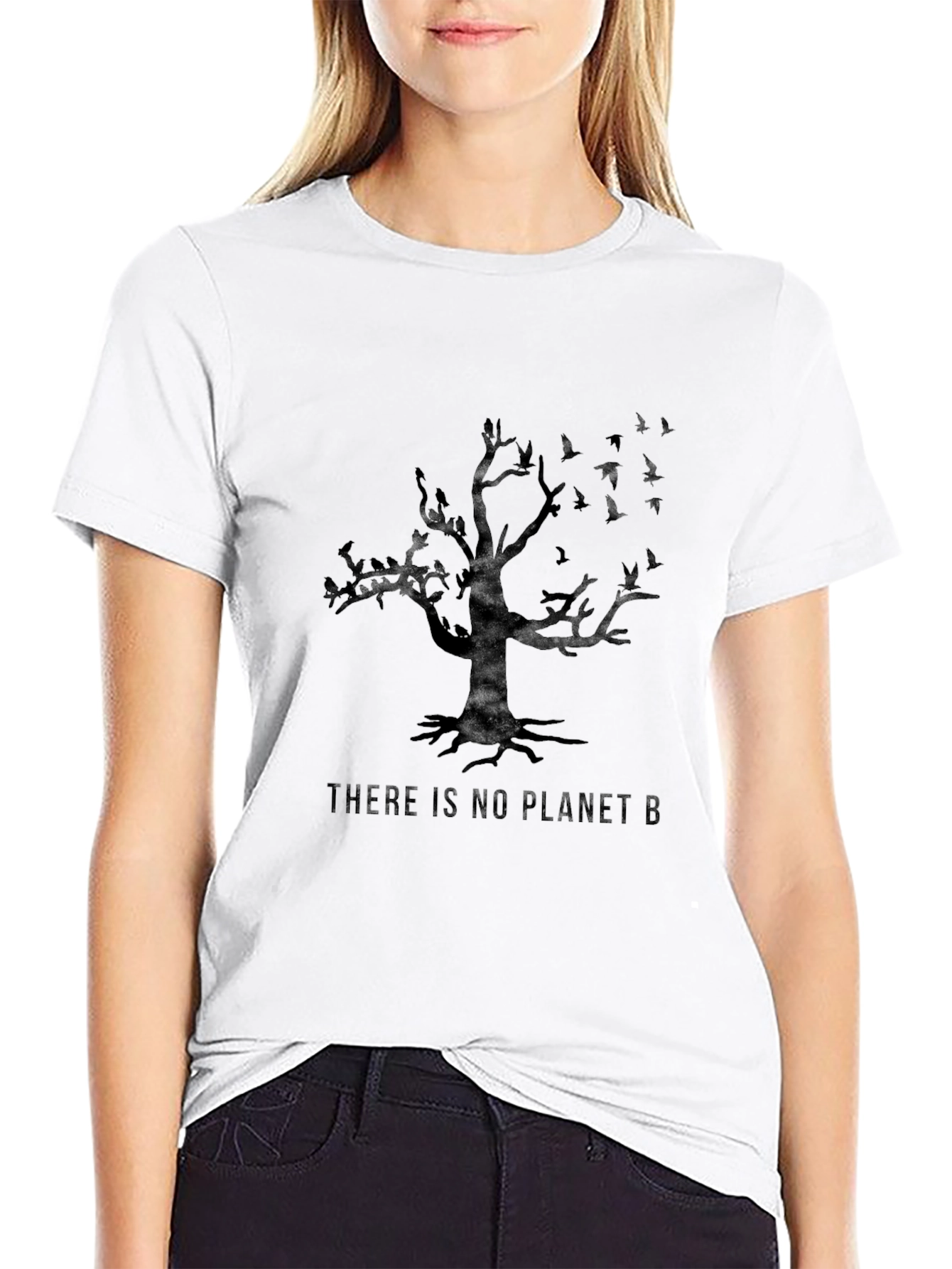 Black Eco-Friendly 'No Planet B' Graphic Tee view 9