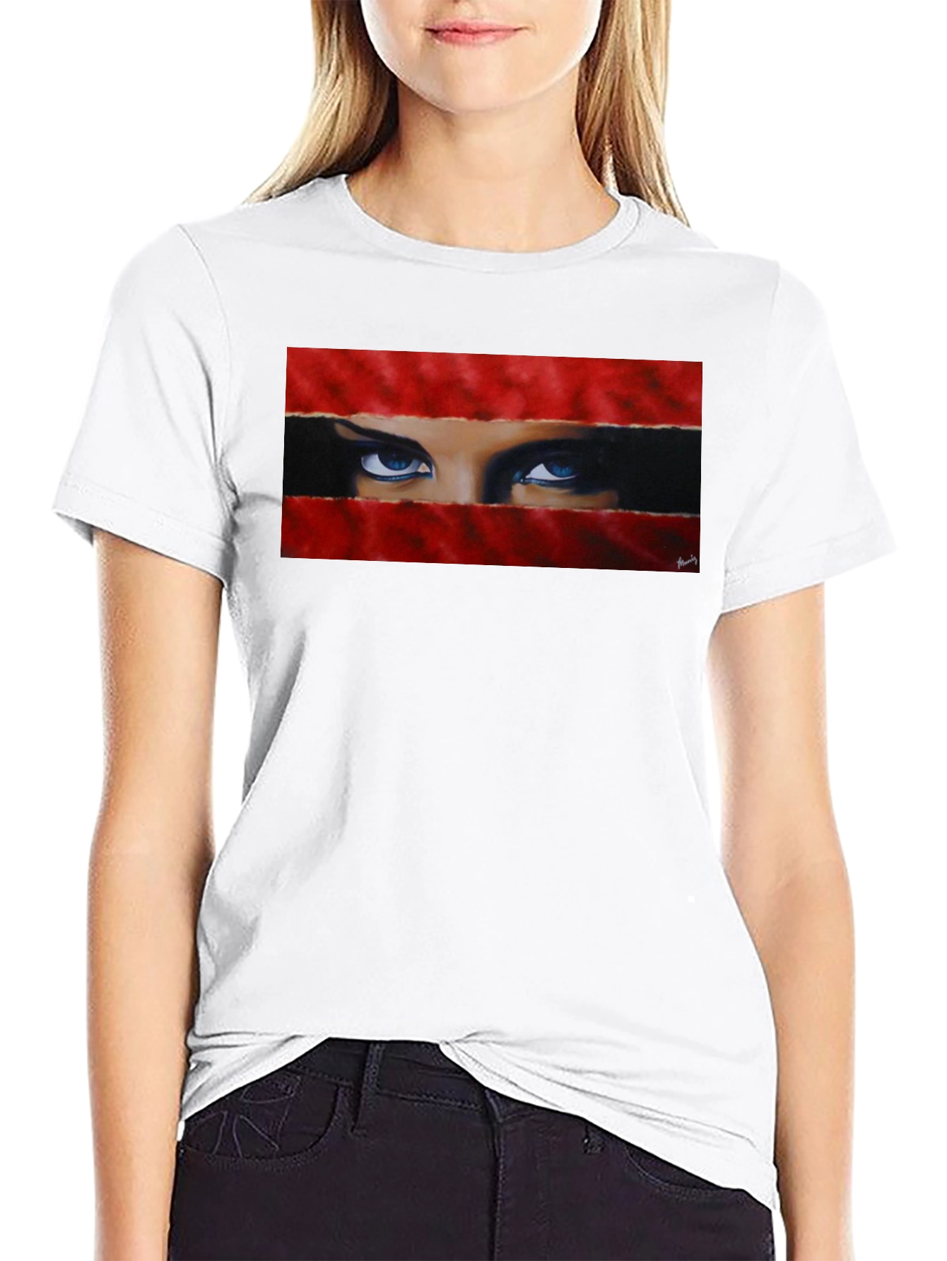 Black Intense Gaze Graphic Tee - Bold & Unique view 9