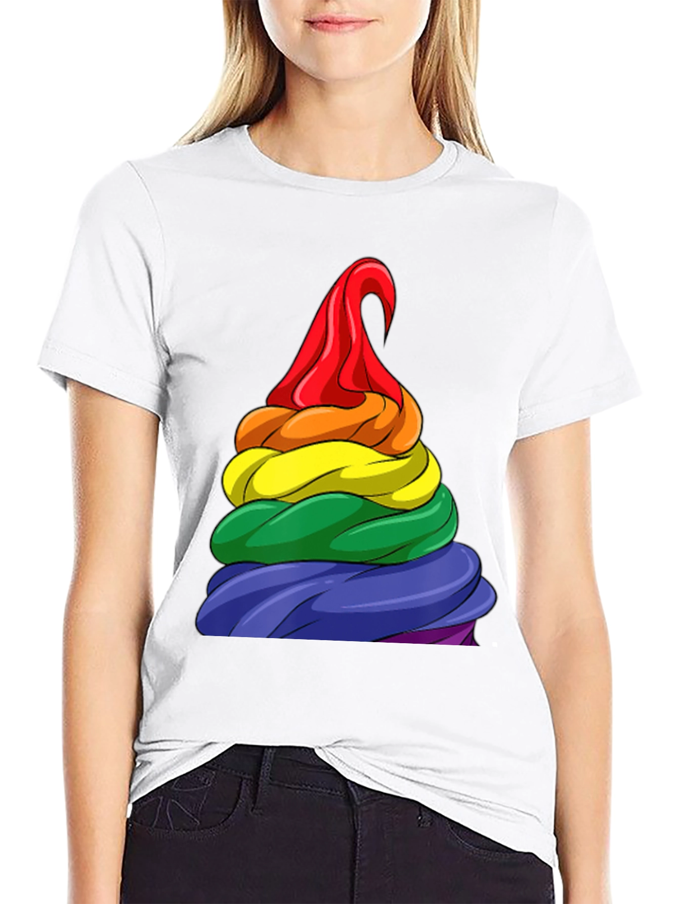 Black Rainbow Swirl T-Shirt - Pride Apparel view 9