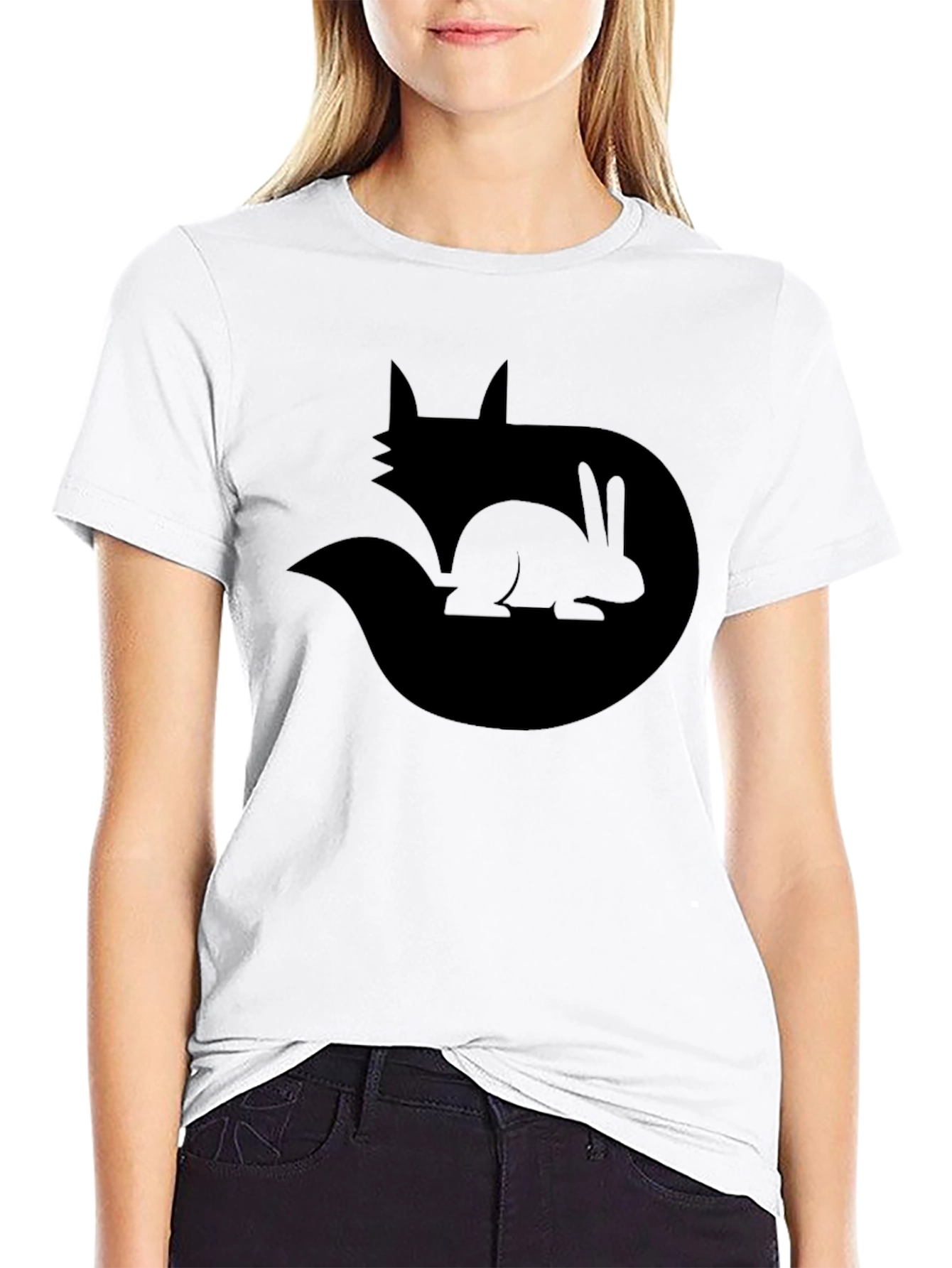 Black Fox and Rabbit Graphic Tee - Black T-Shirt view 9