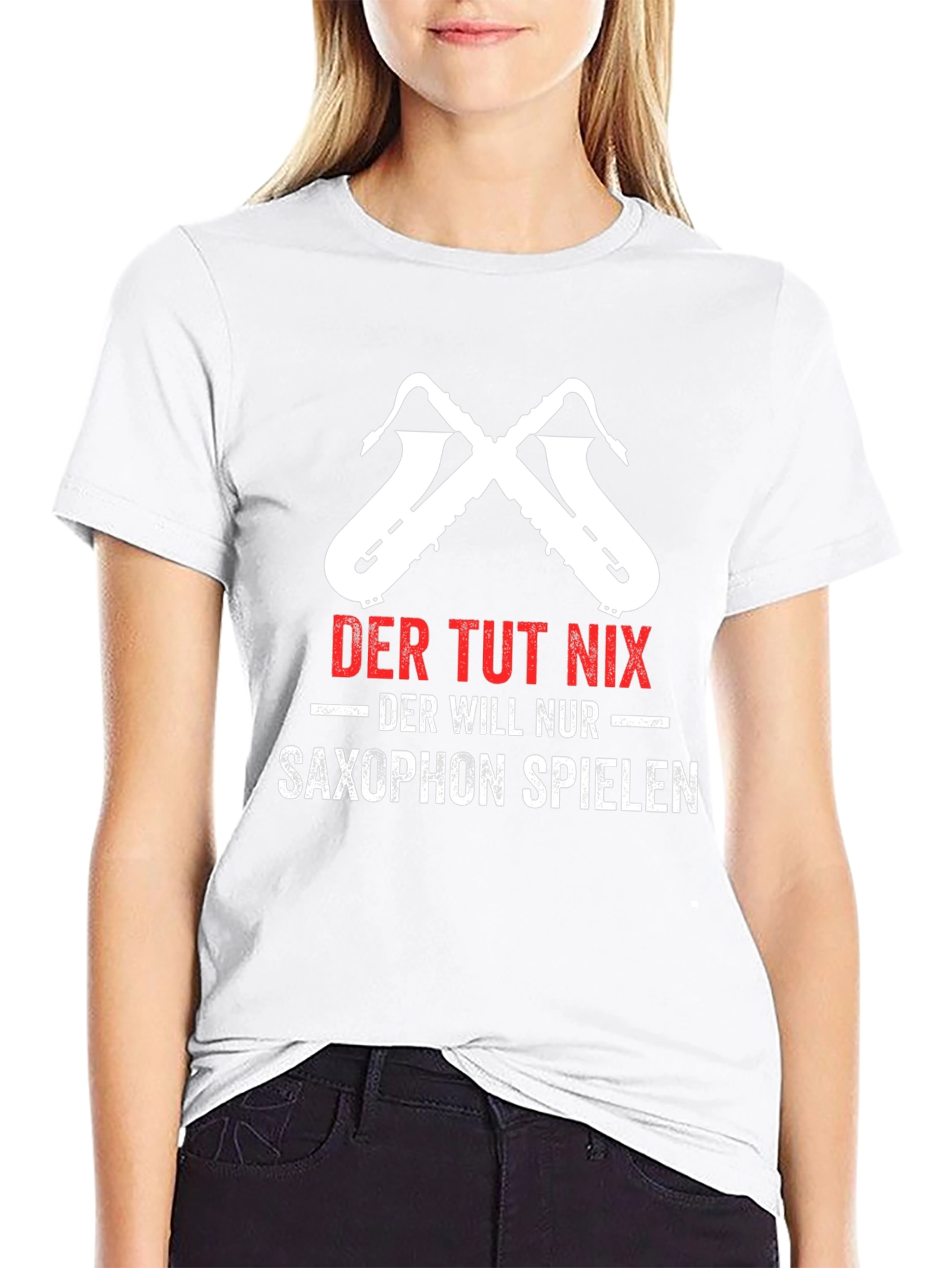 Black Saxophone Player T-Shirt - Der Tut Nix Design view 9