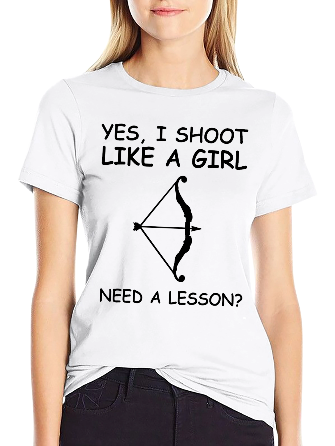 Black Funny Archer T-Shirt - Shoot Like A Girl view 9