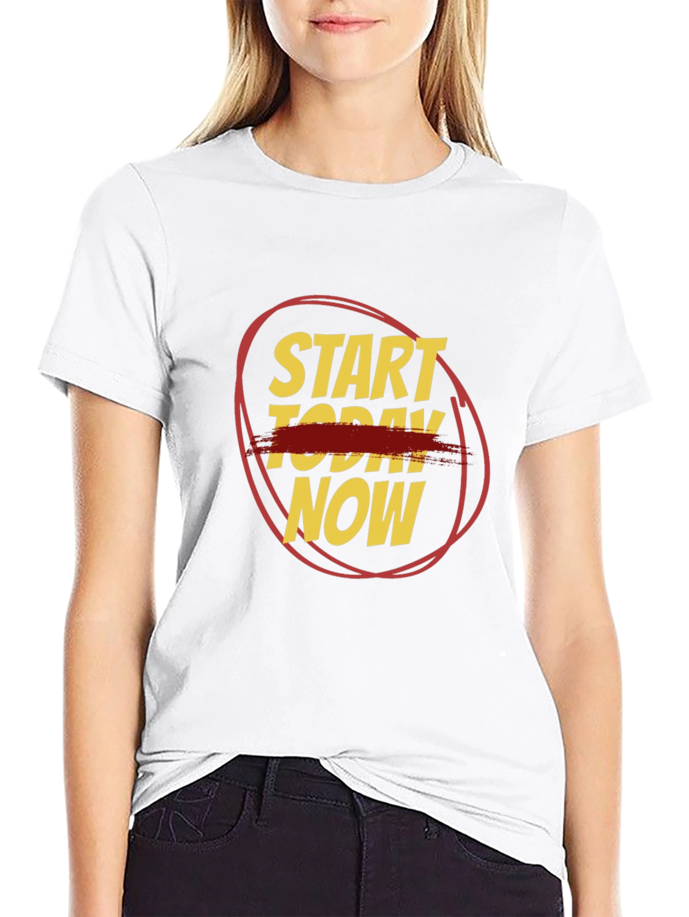Black Start Today Now Graphic Tee - Black Cotton view 9