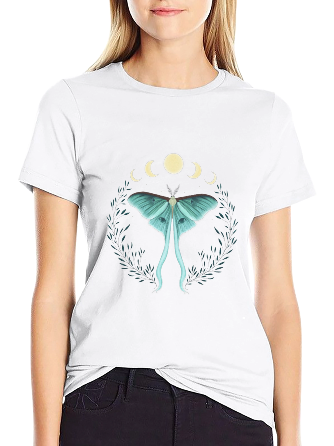 Black Lunar Moth Graphic Tee - Unisex view 9