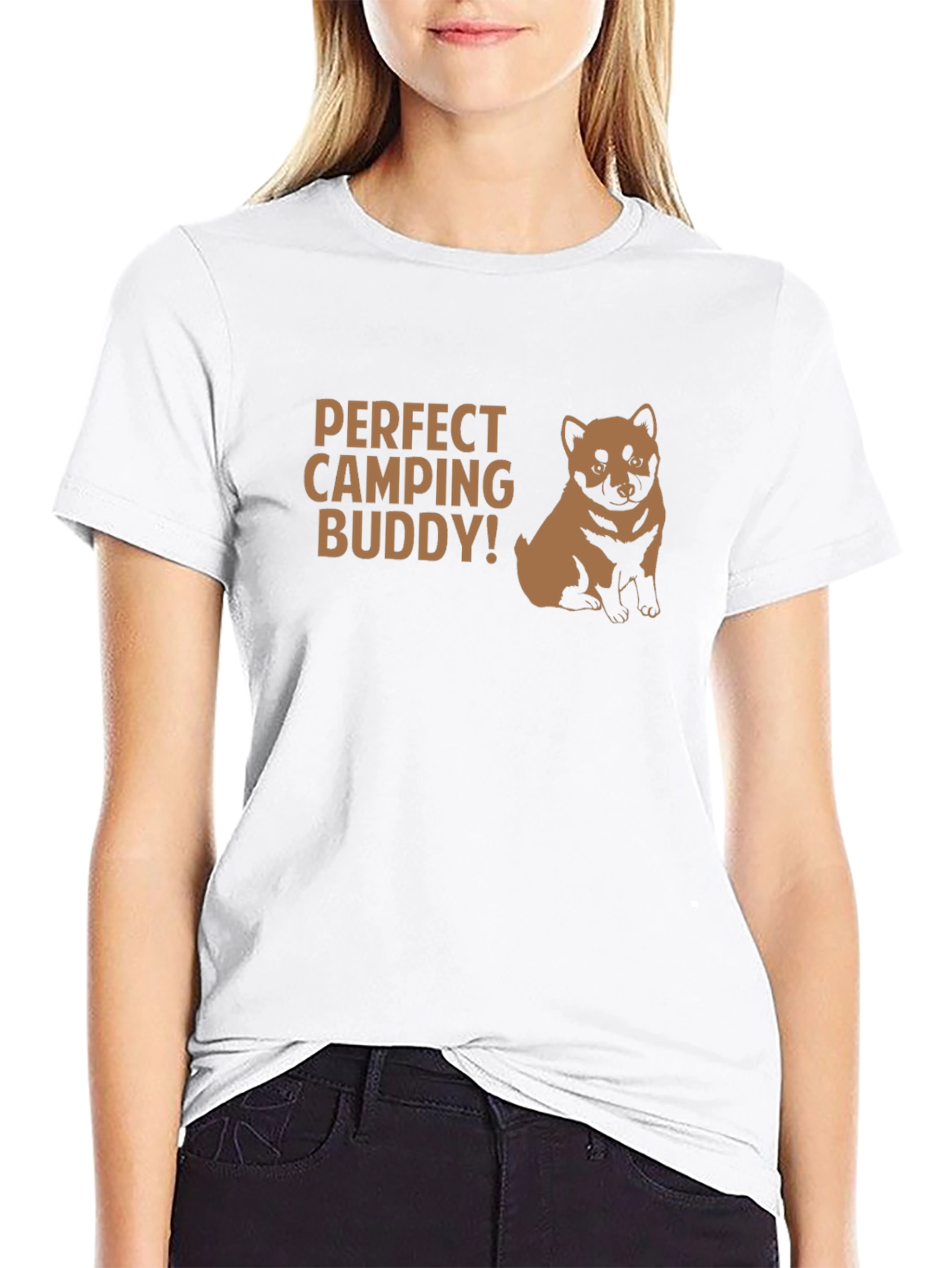Black Perfect Camping Buddy T-Shirt - Dog Lover Tee view 9