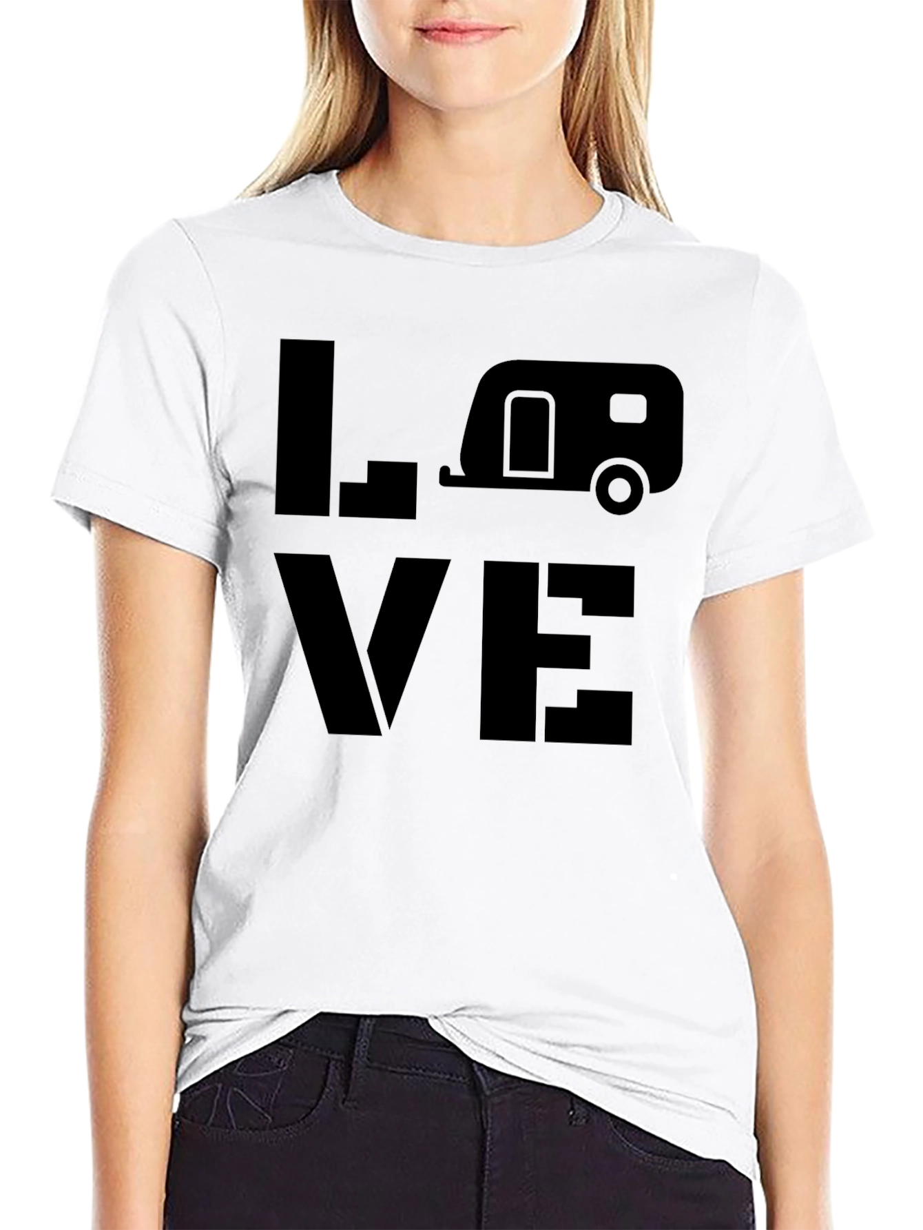 Black LOVE Camping Graphic Tee view 9