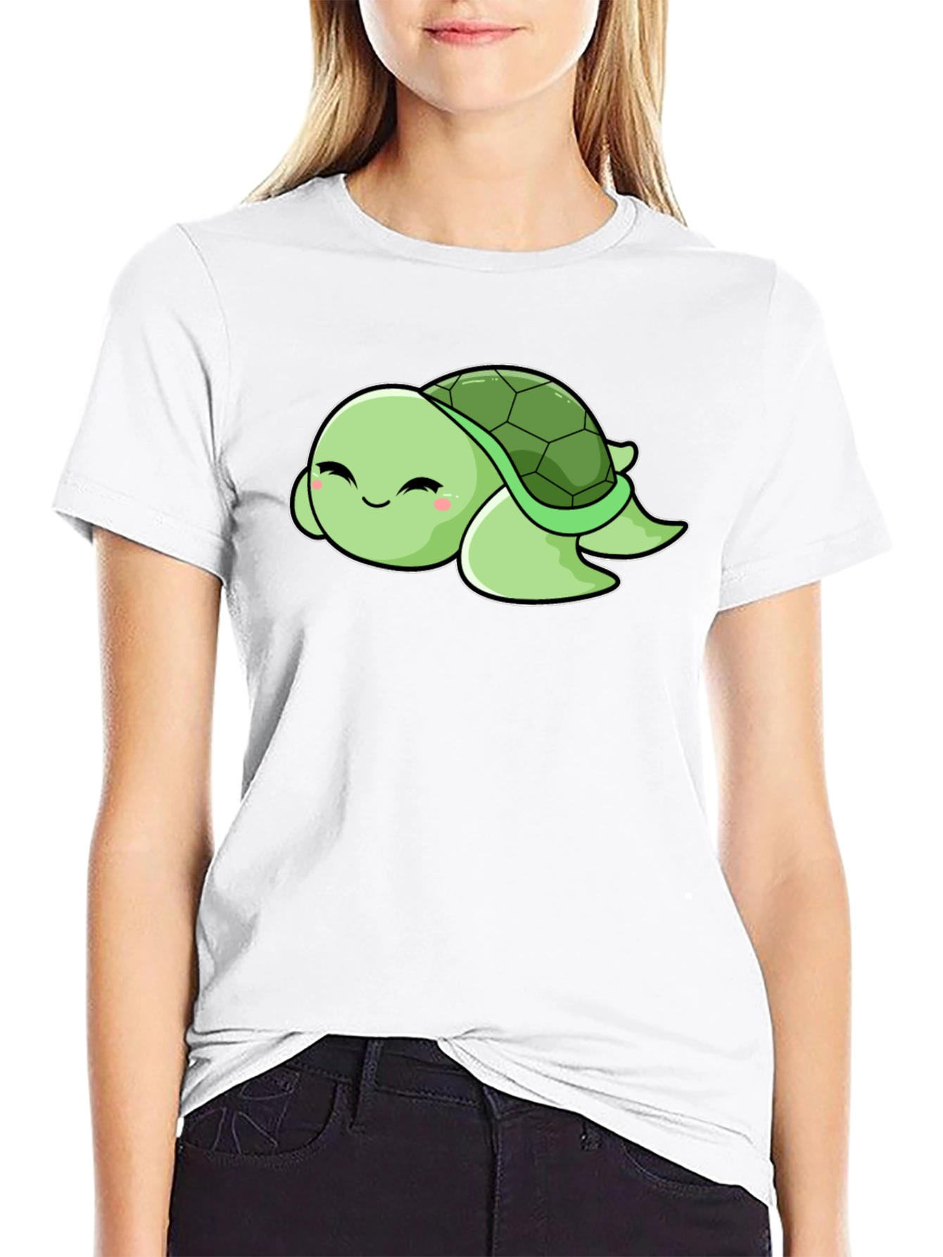 Black Cute Turtle Graphic Tee - Soft & Stylish view 9