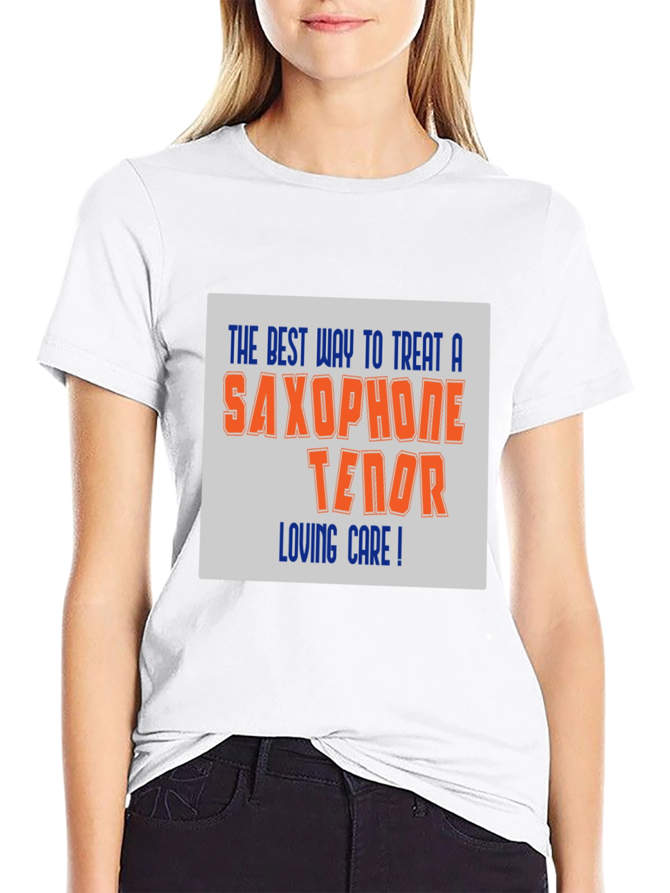 Black Saxophone Tenor Loving Care T-Shirt view 9