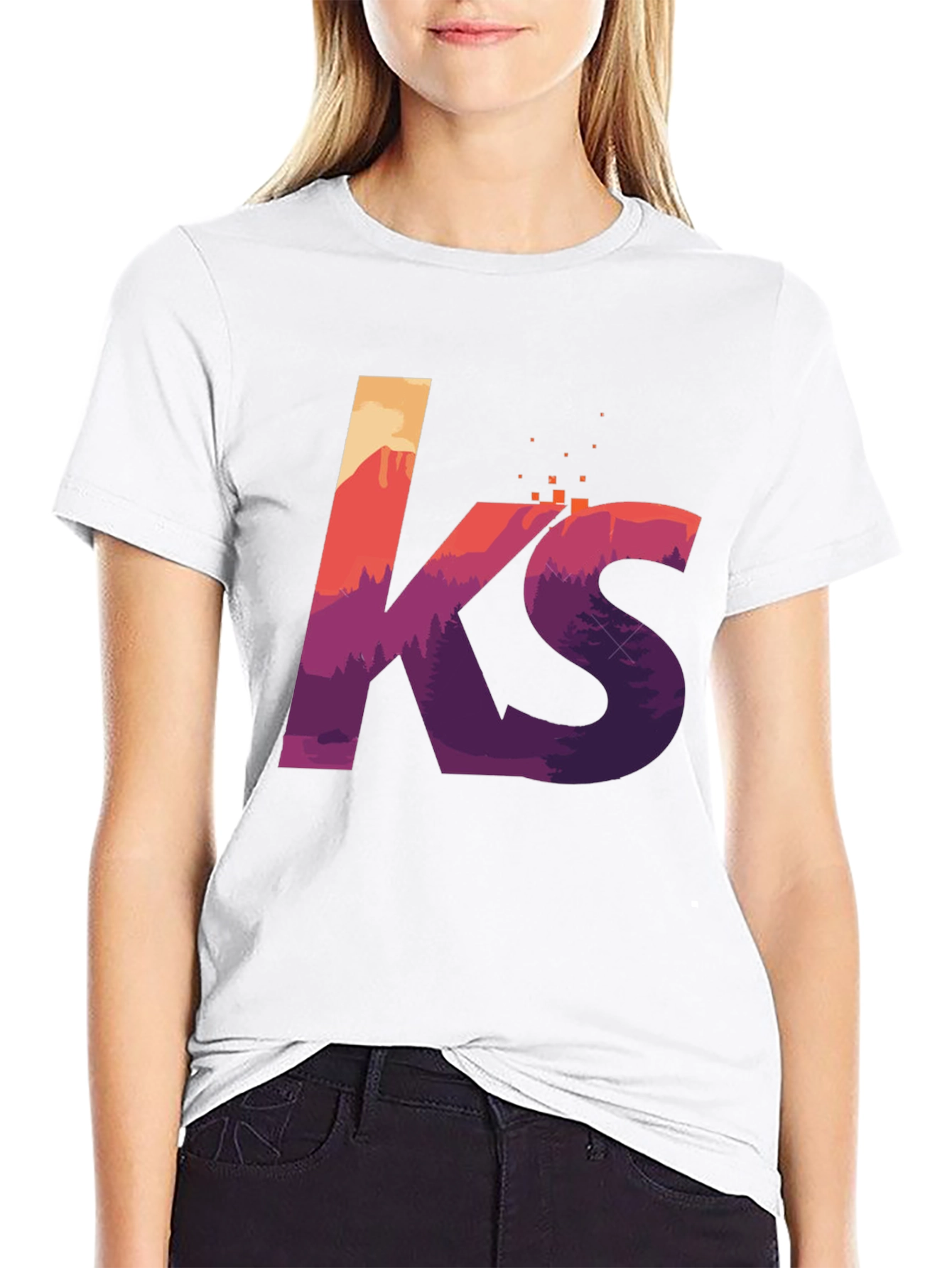 Black KS Mountainscape Graphic Tee - Soft Cotton Blend view 9