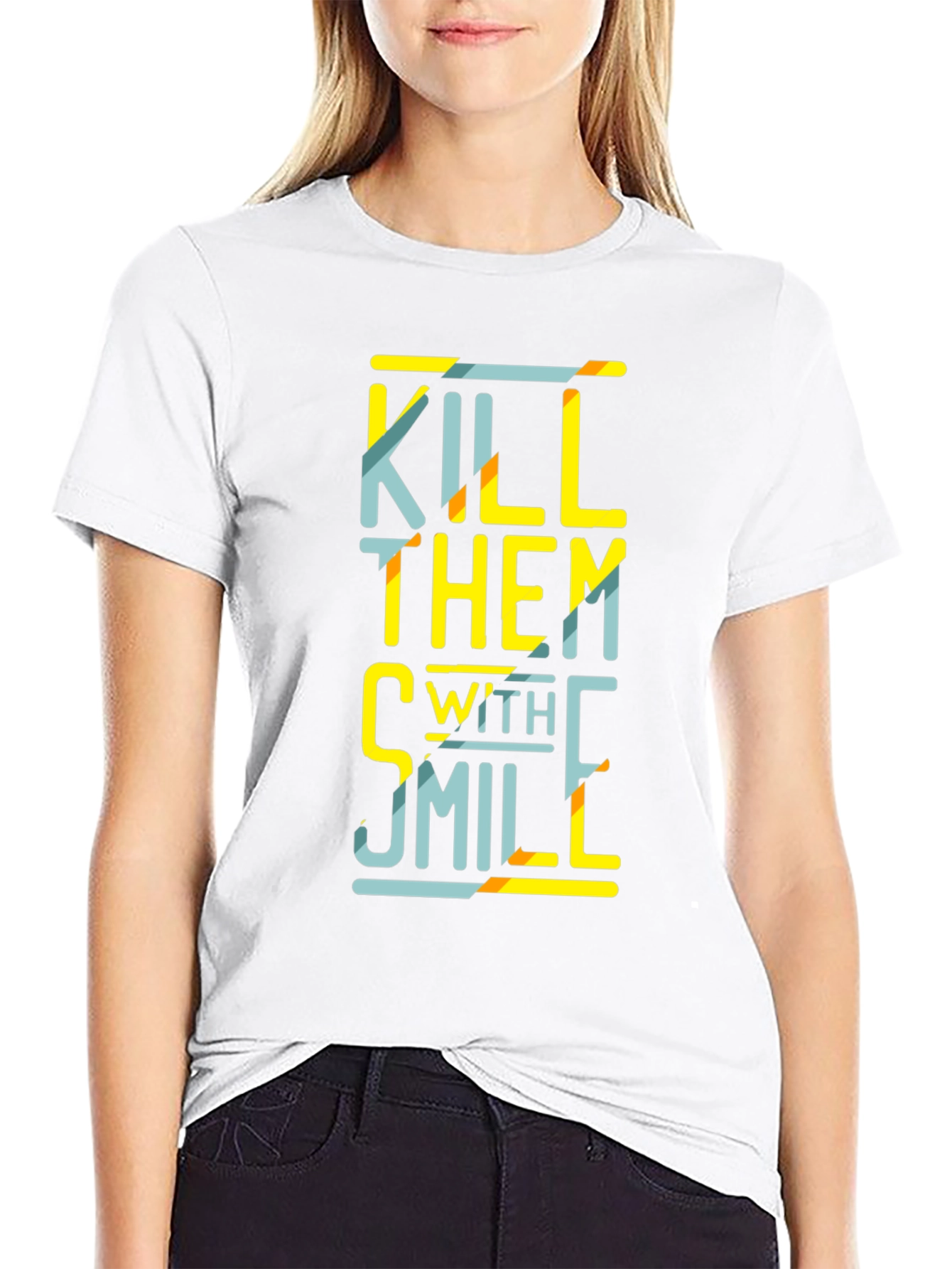 Black Kill Them With Smile Graphic Tee - Black view 9