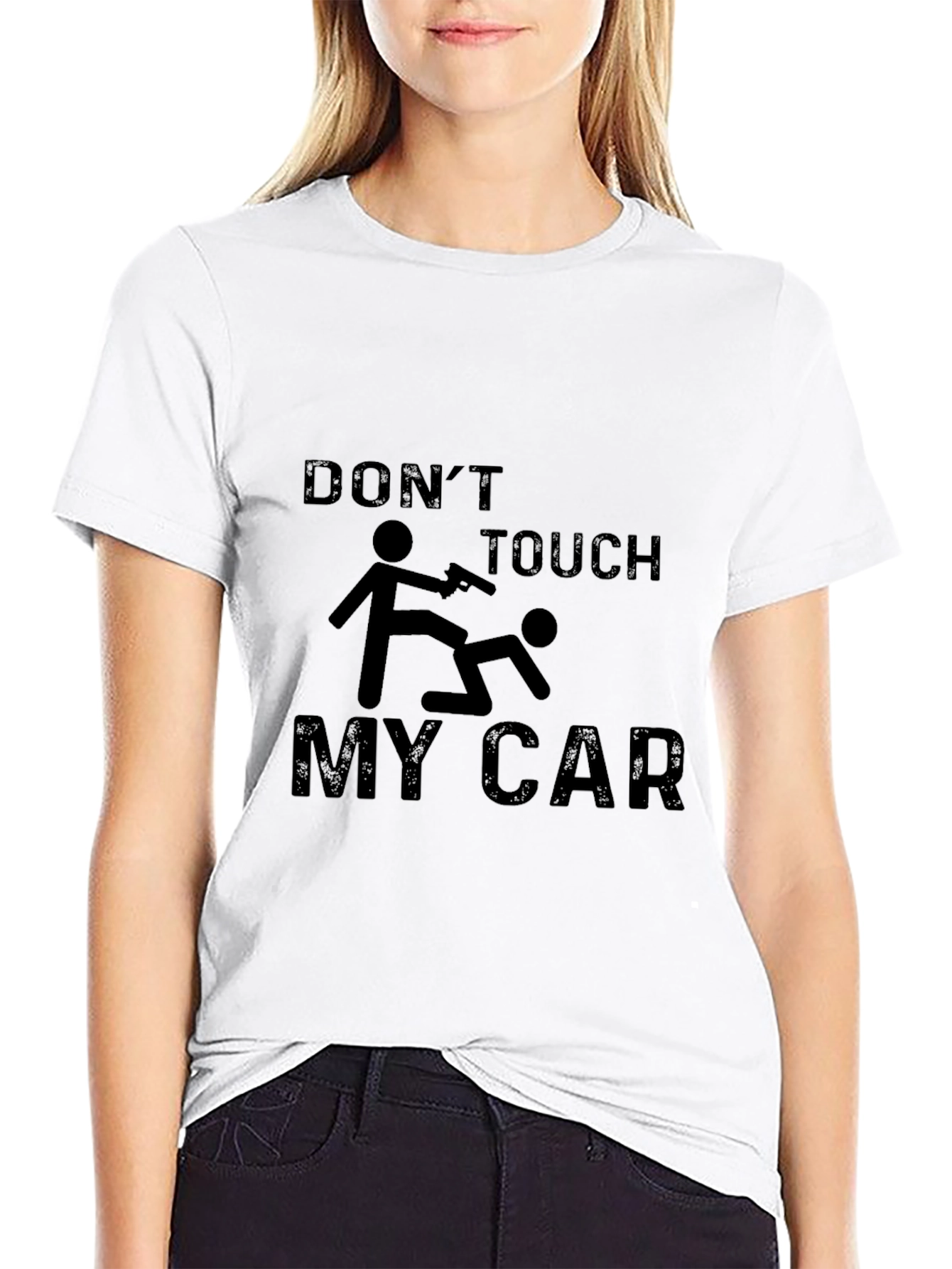 Black Don't Touch My Car Graphic T-Shirt view 9