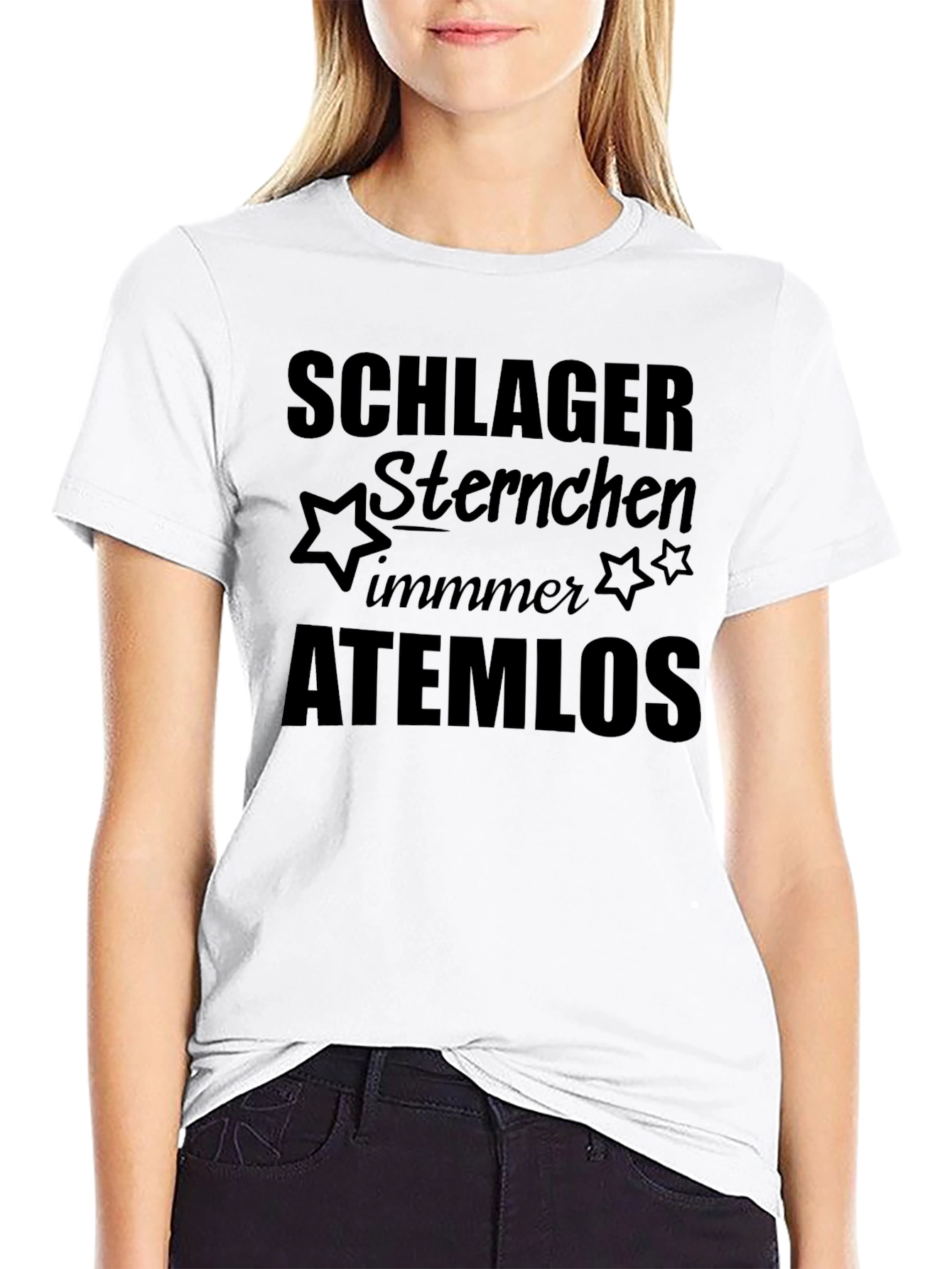 Black Schlager Sternchen Atemlos Graphic Tee view 9