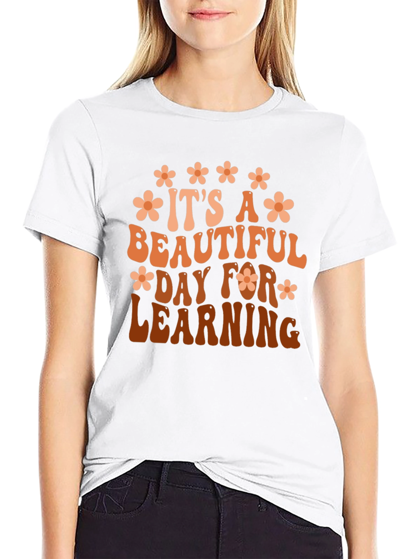 Black It's A Beautiful Day For Learning Graphic Tee view 9