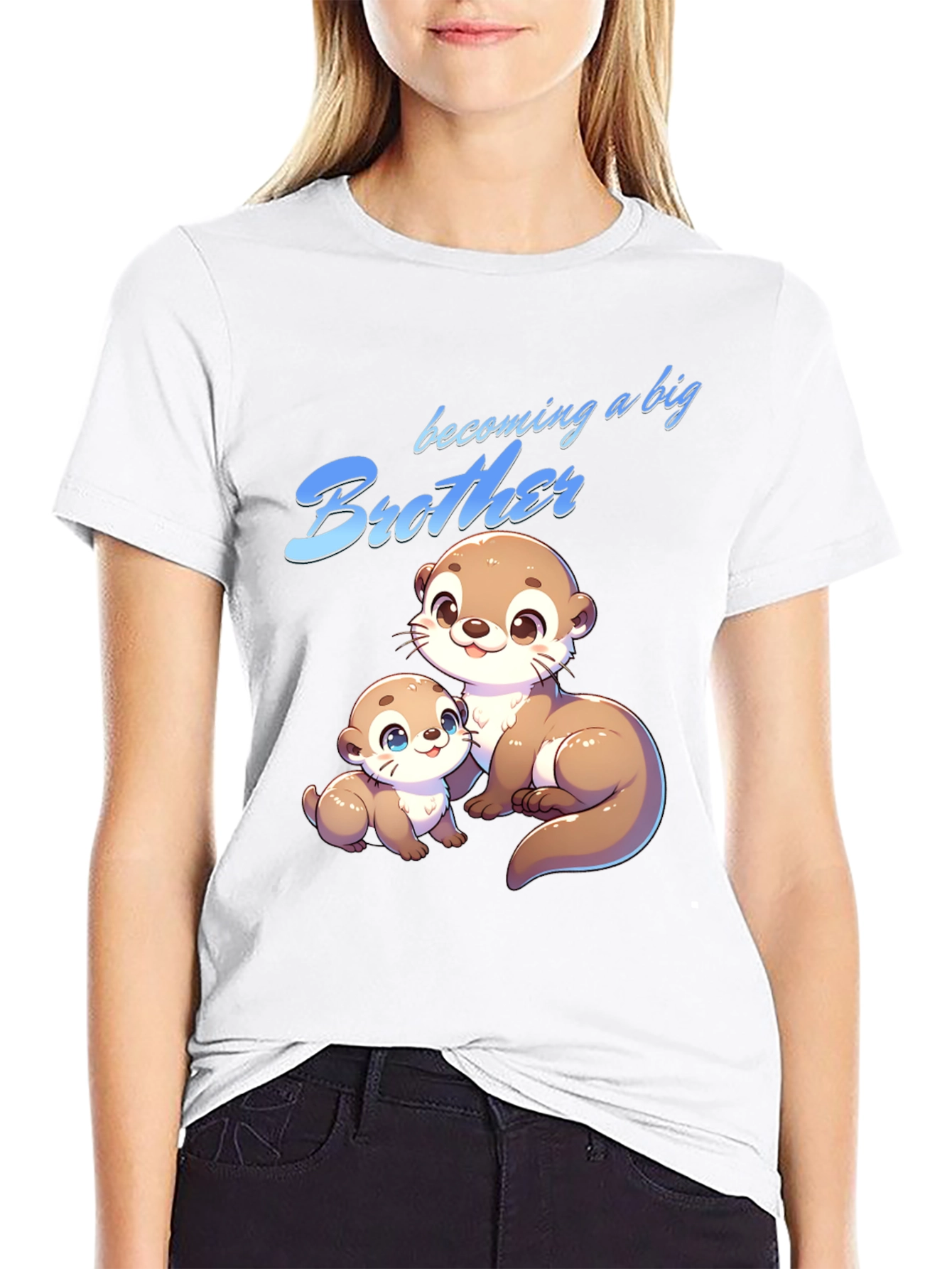 Black Becoming a Big Brother Otter T-Shirt view 9