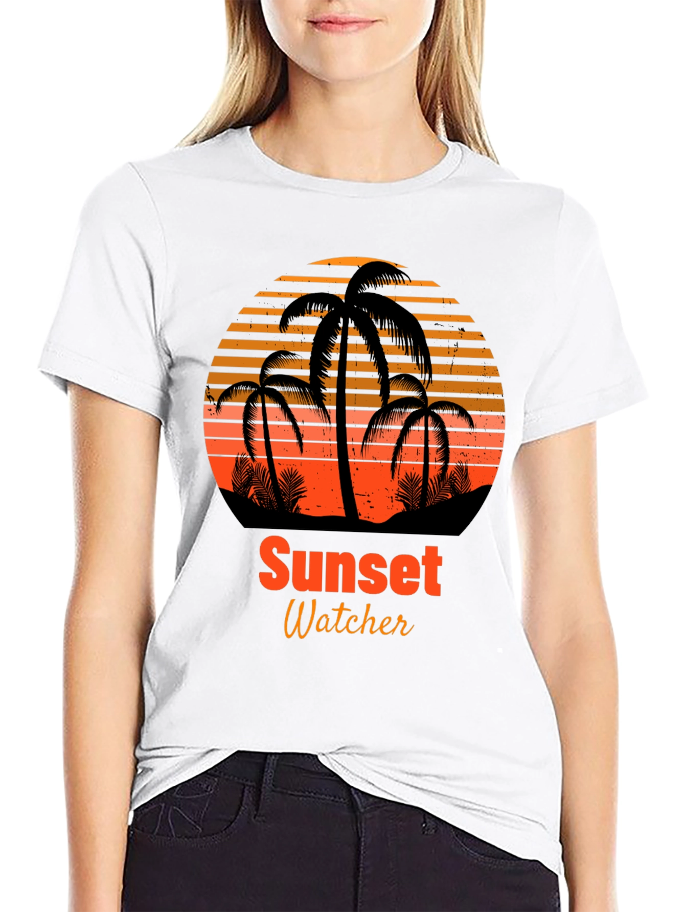 Black Sunset Watcher Graphic Tee view 9