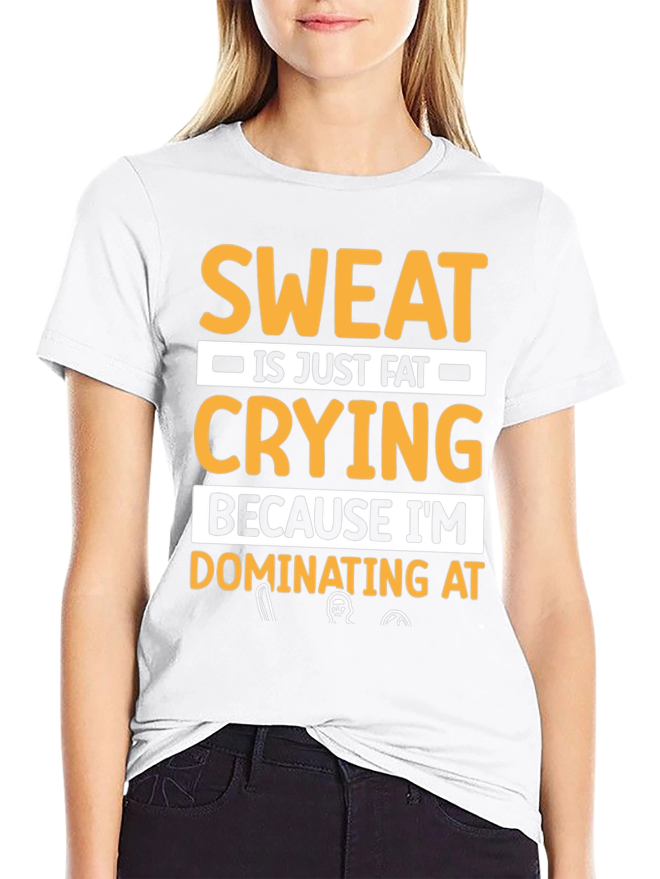 Black Sweat is Fat Crying T-Shirt - Workout Motivation Tee view 9