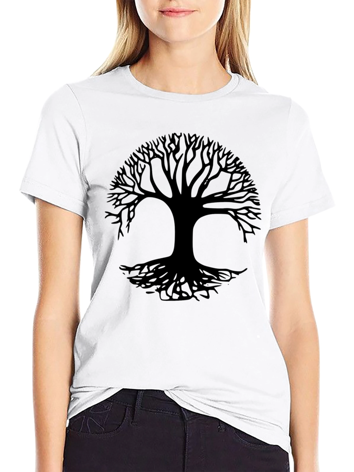 Black Tree of Life Black T-Shirt view 9