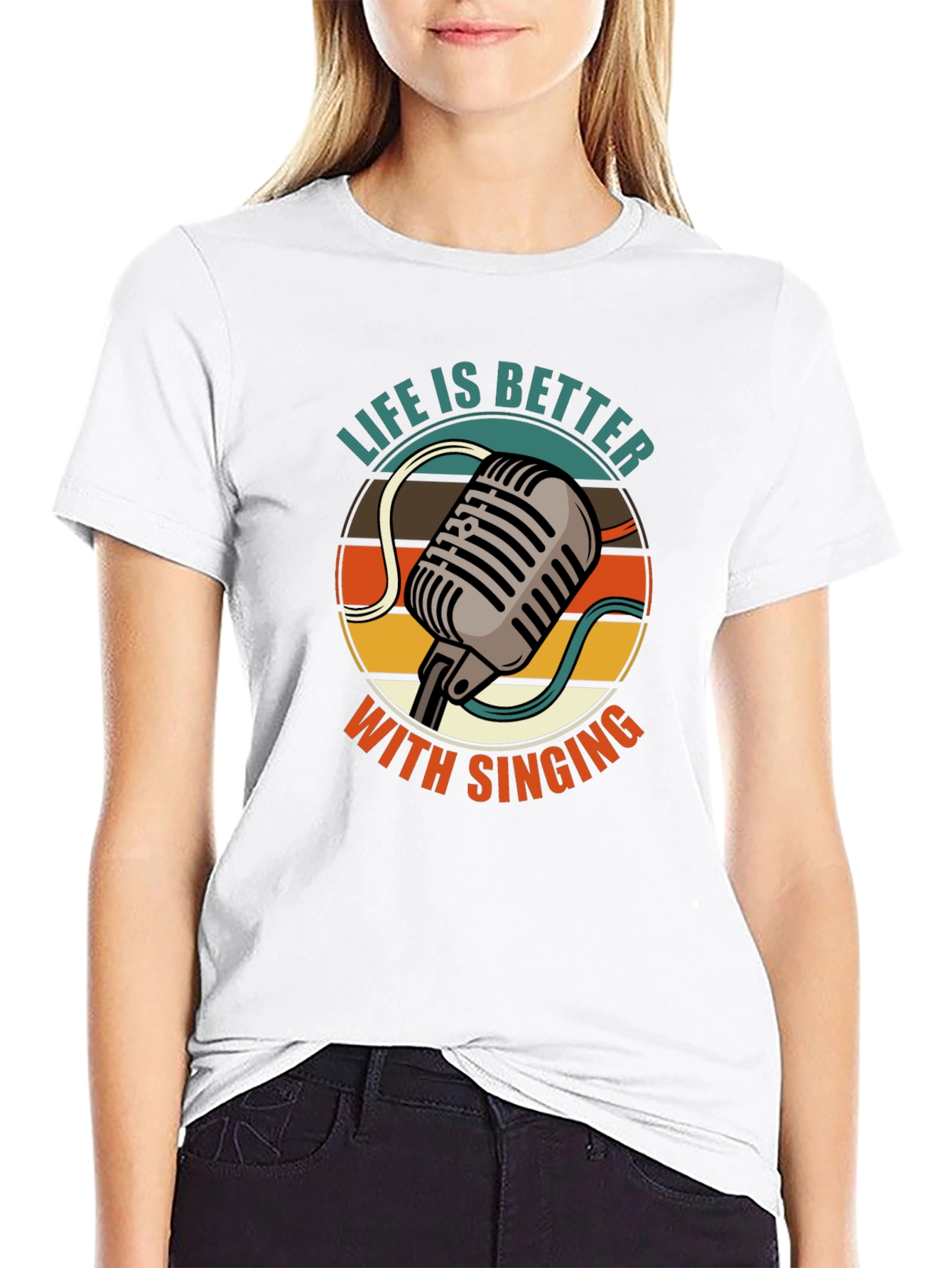 Black Life is Better with Singing Graphic Tee view 9