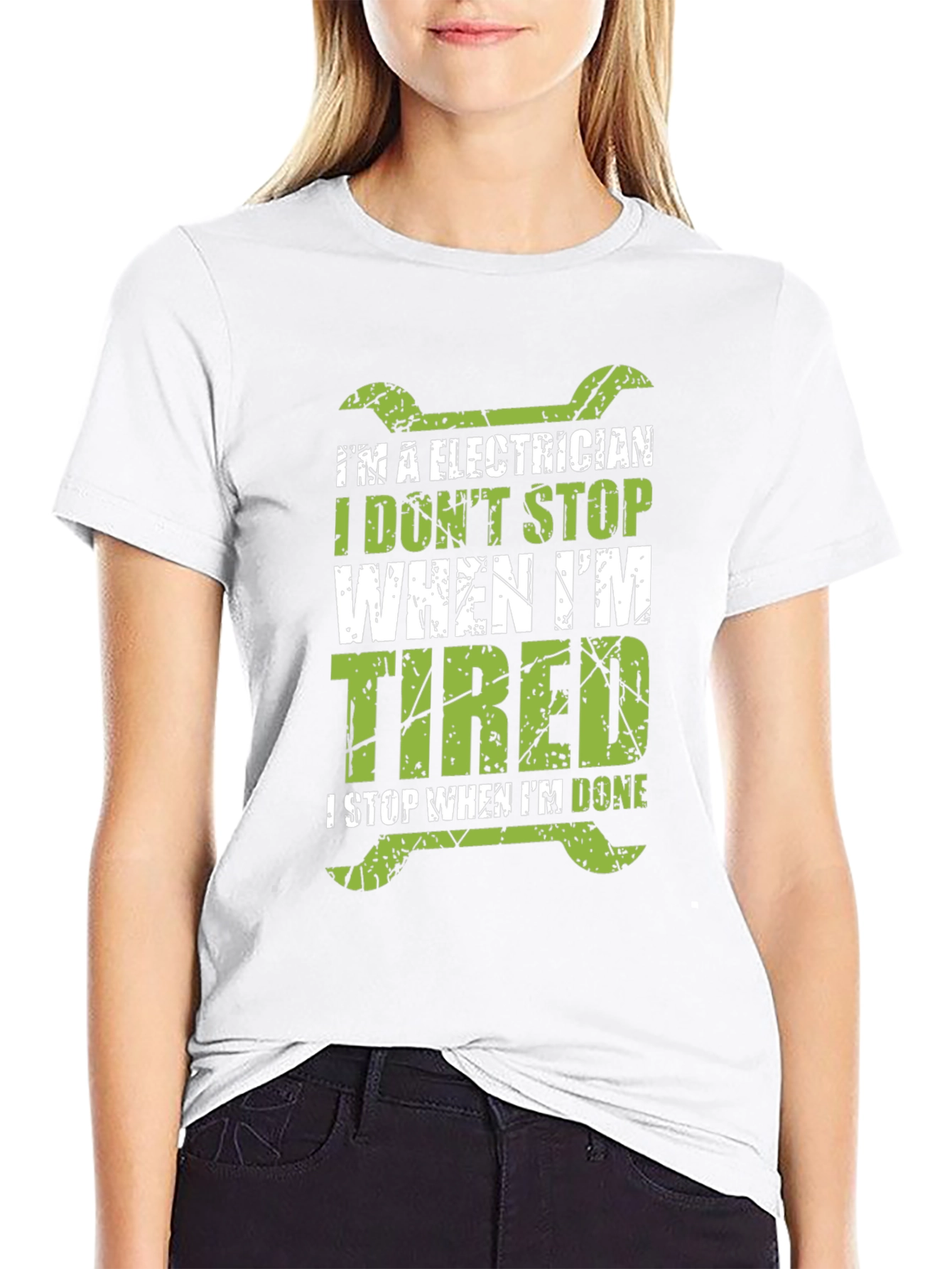 Black Electrician T-Shirt - I Don't Stop When I'm Tired view 9
