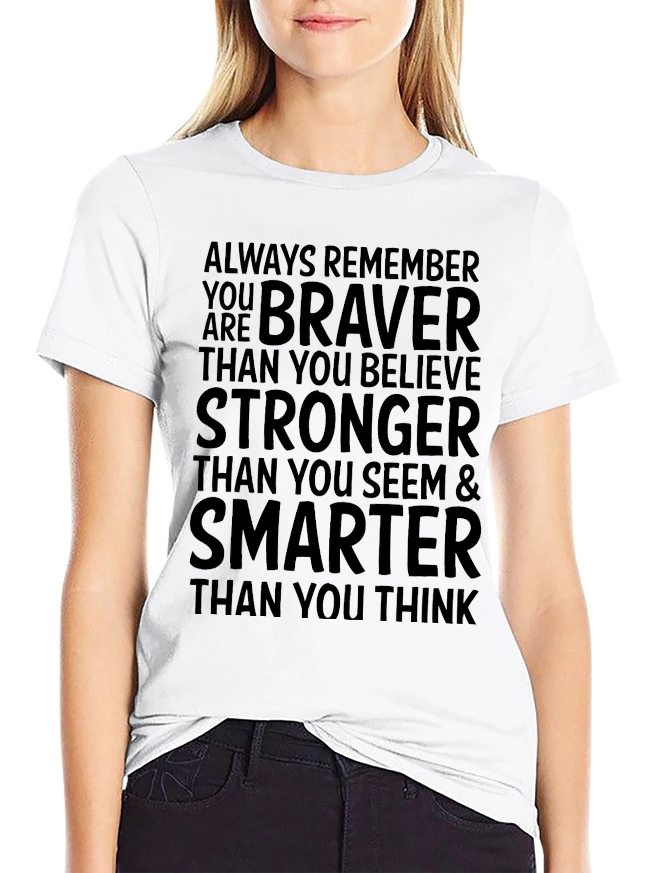 Black Motivational Braver Stronger Smarter T-Shirt view 9
