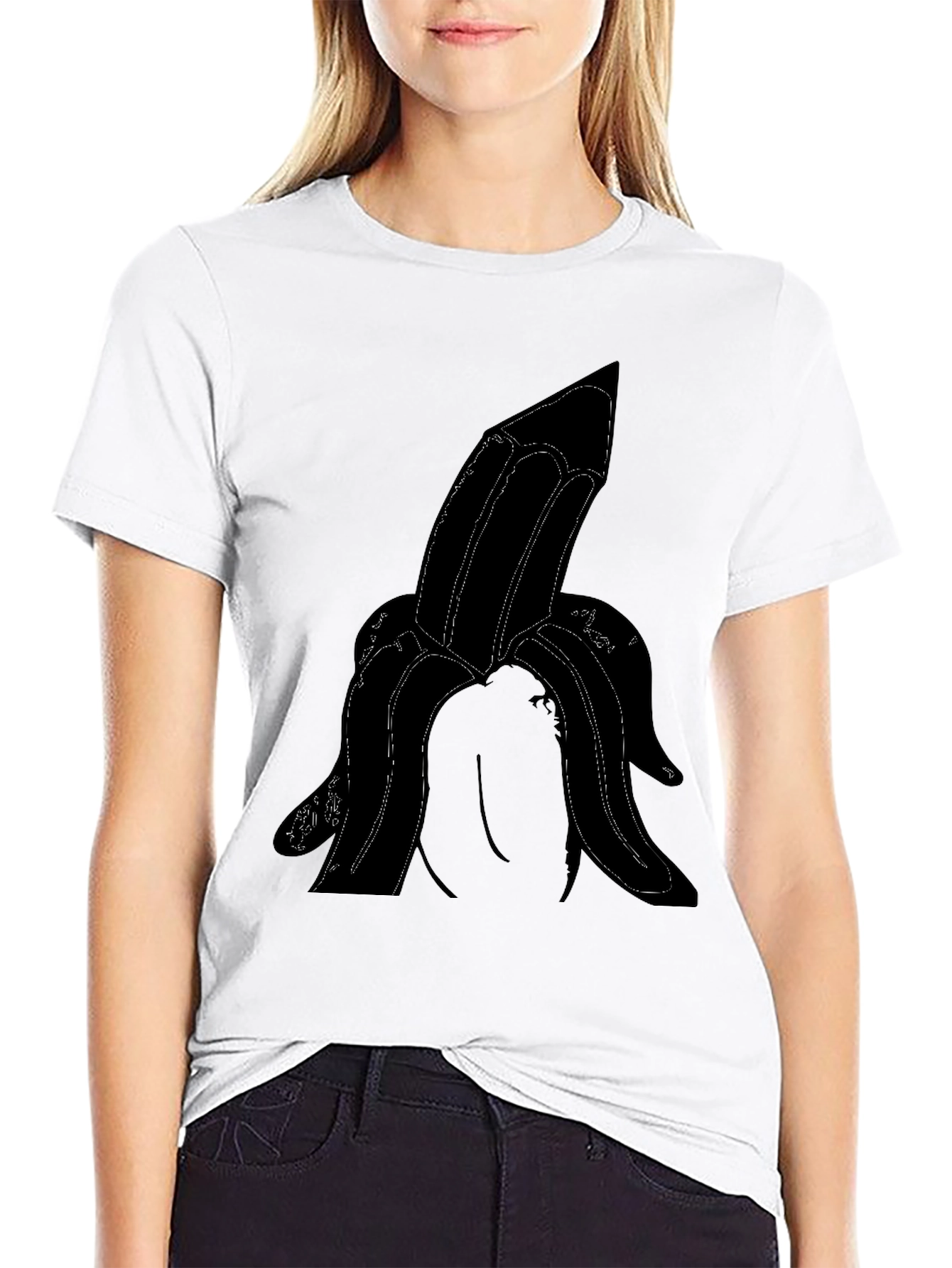 Black Novelty Banana Graphic Tee - Adult Humor T-Shirt view 9