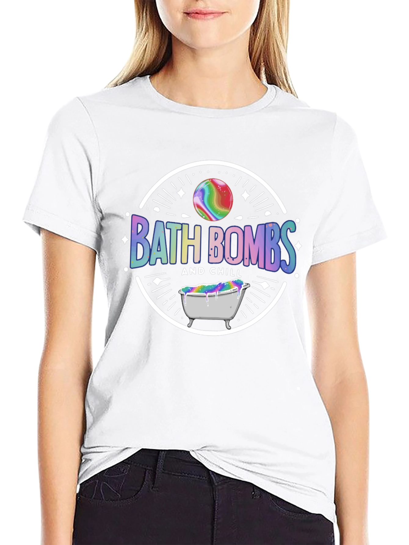 Black Bath Bombs and Chill Graphic Tee view 9