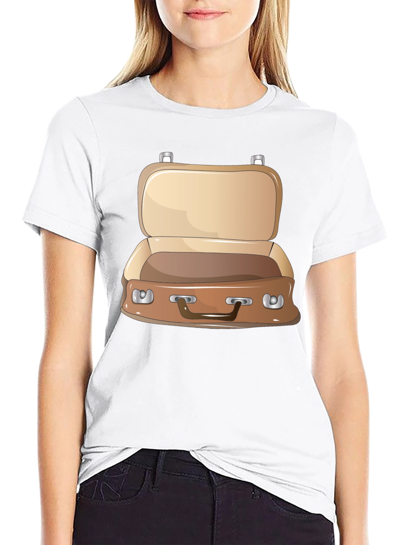 Black Open Suitcase Graphic T-Shirt view 9