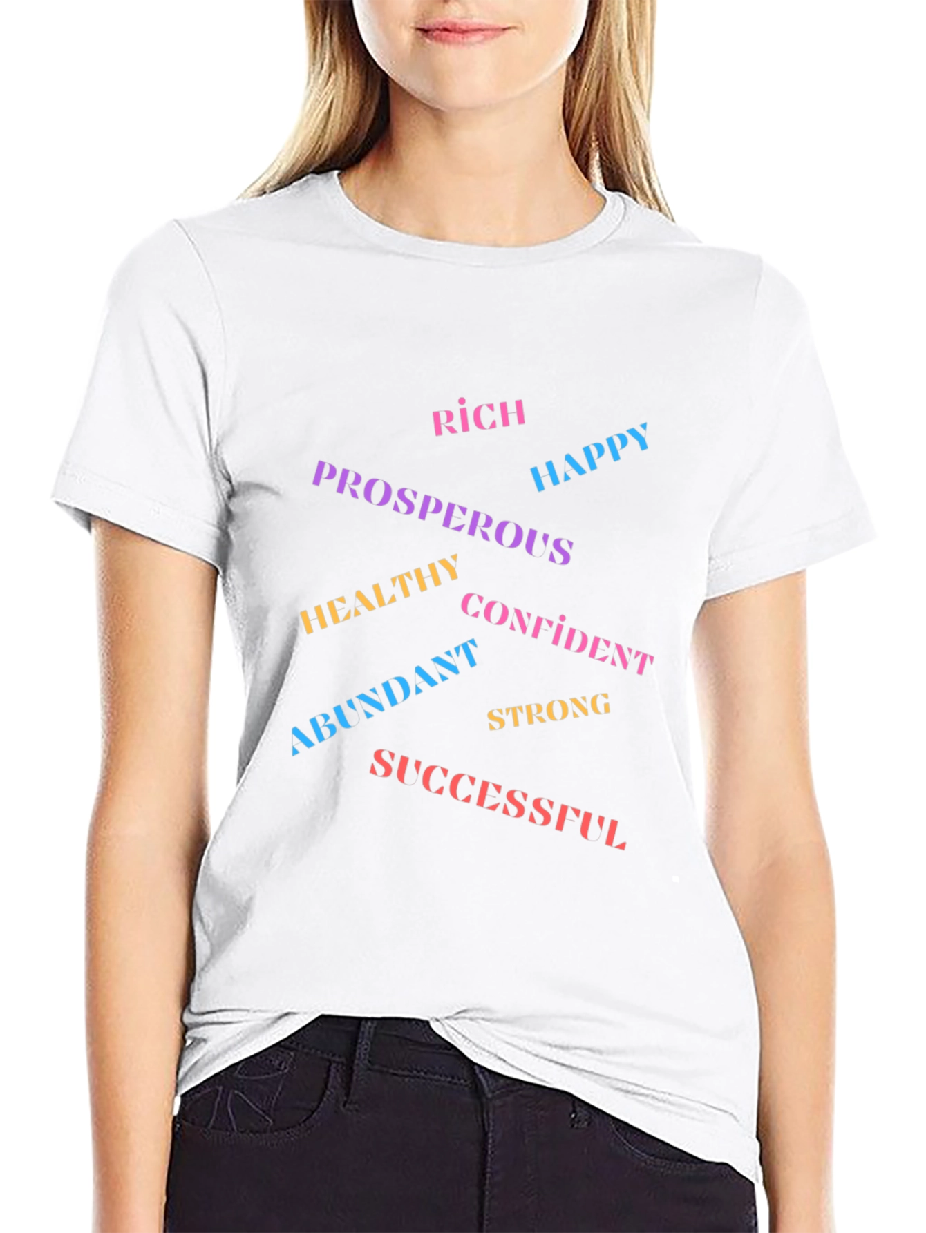 Black Motivational Word Art T-Shirt view 9