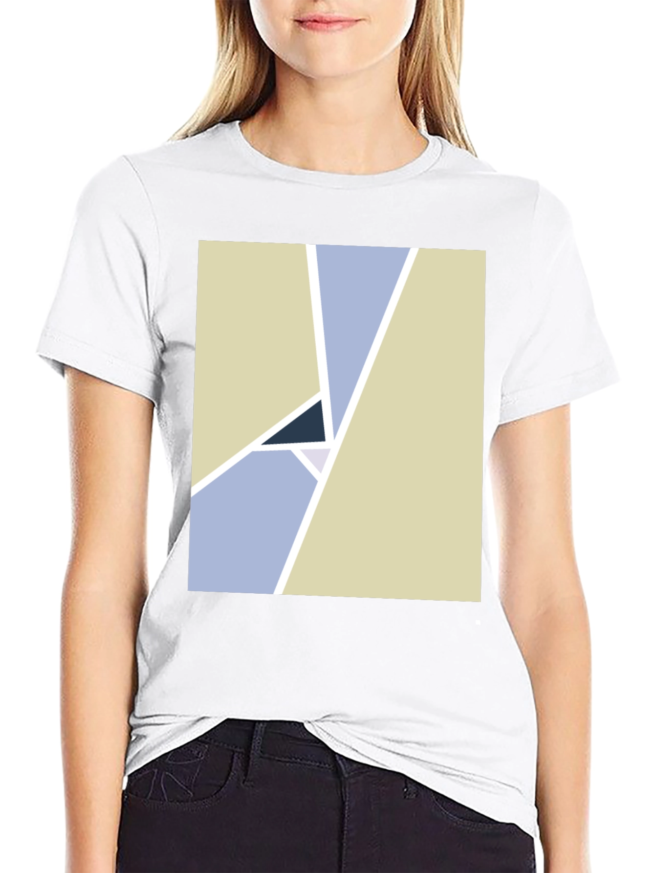 Black Geometric Minimalist Graphic Tee - Modern Art Style view 9