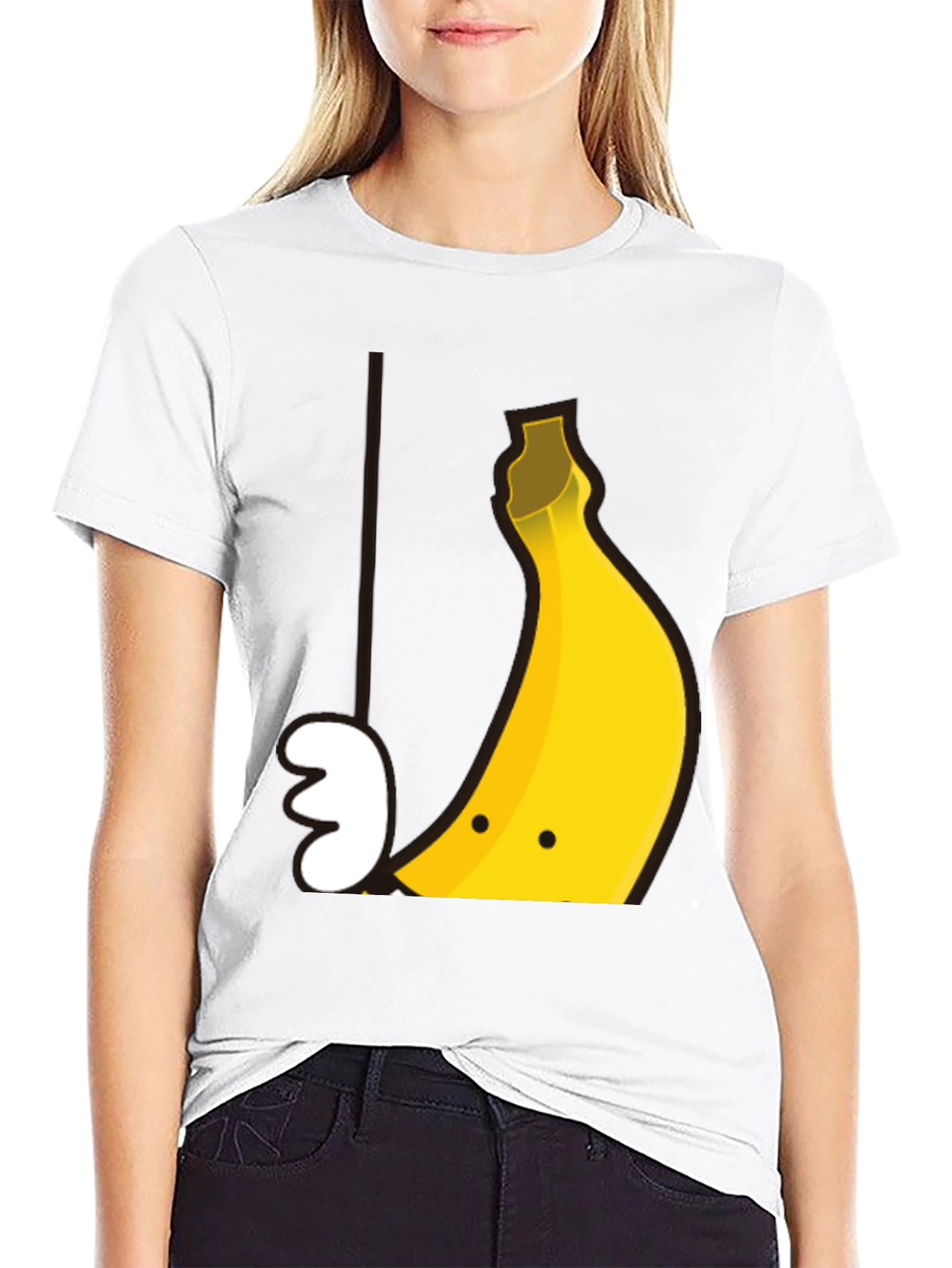 Black Banana Smile Graphic Tee - Soft Cotton Casual T-Shirt view 9