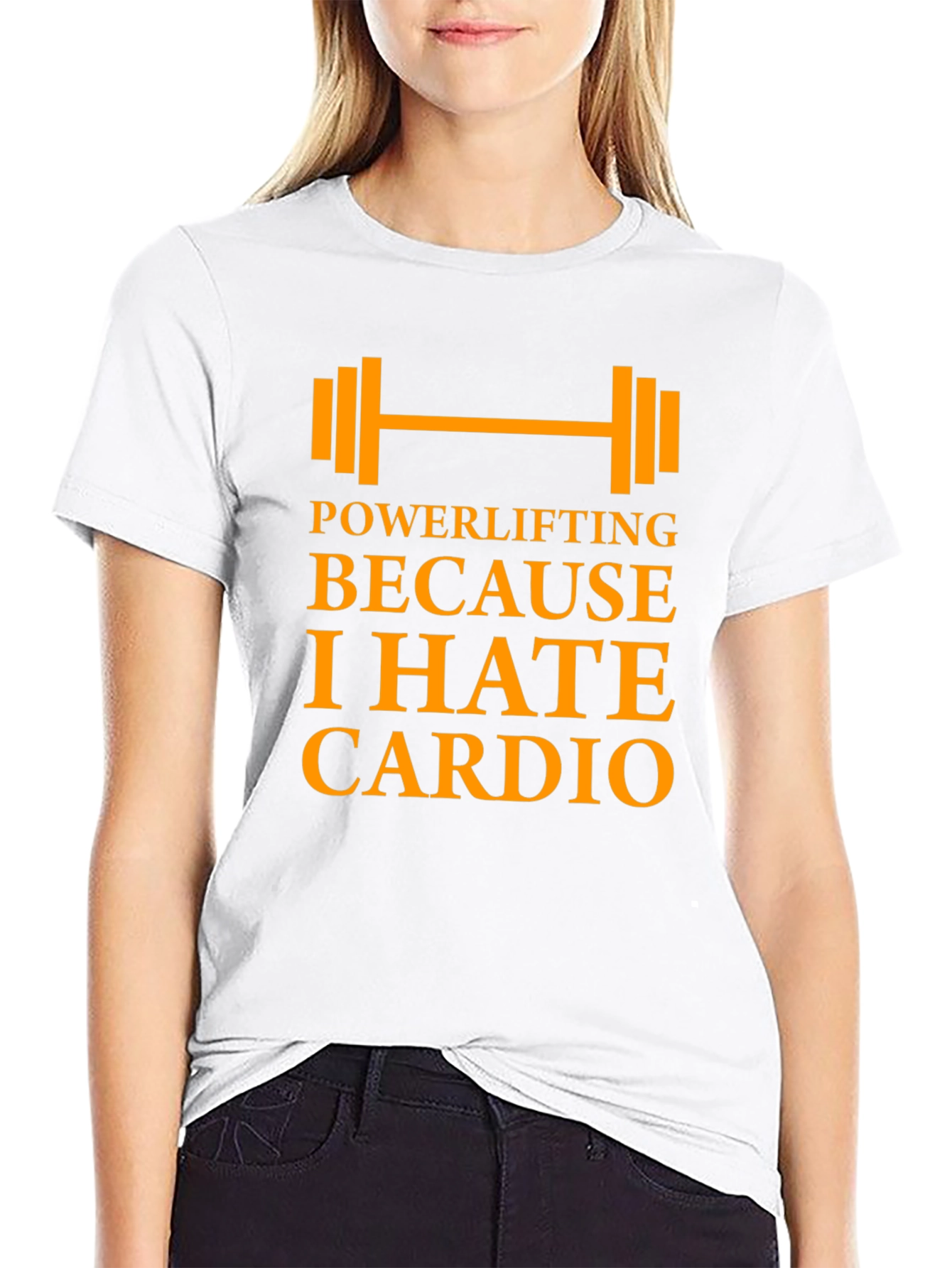 Black Powerlifting Because I Hate Cardio - Men's Black T-Shirt view 9