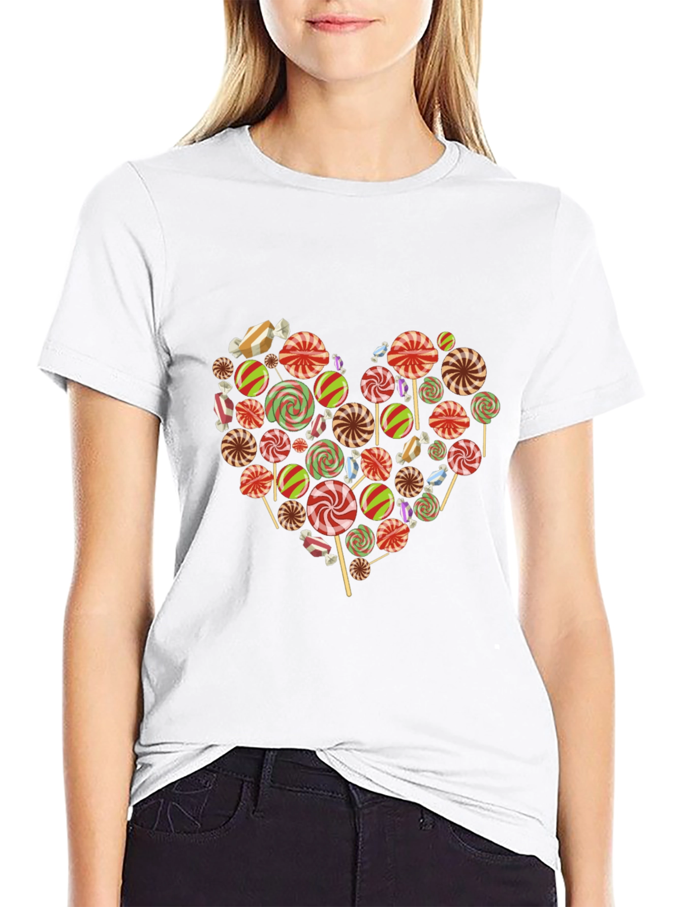 Black Candy Heart Graphic Tee - Sweet Love view 9