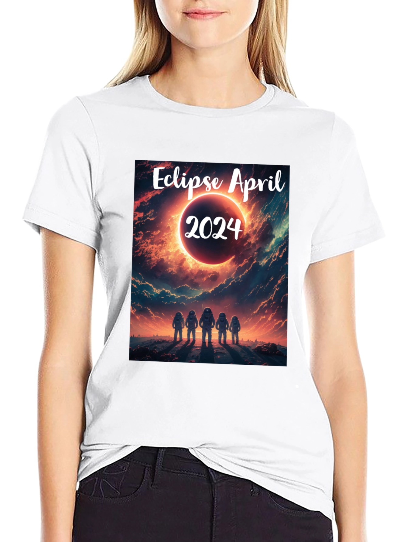 Black Eclipse April 2024 T-Shirt - Space Astronauts view 9
